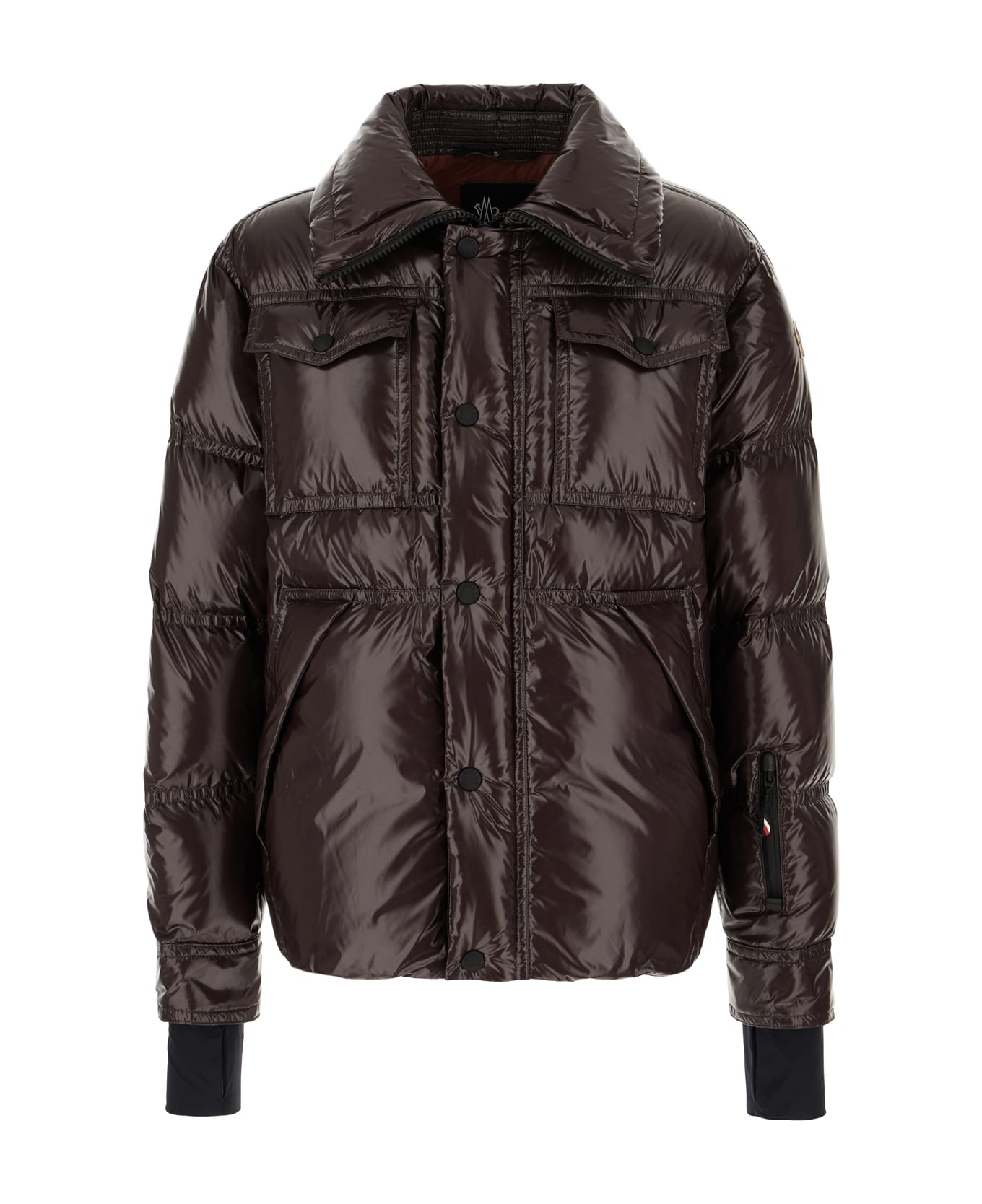 Moncler Grenoble Aubergine Nylon Tecka Down Jacket - BLACK