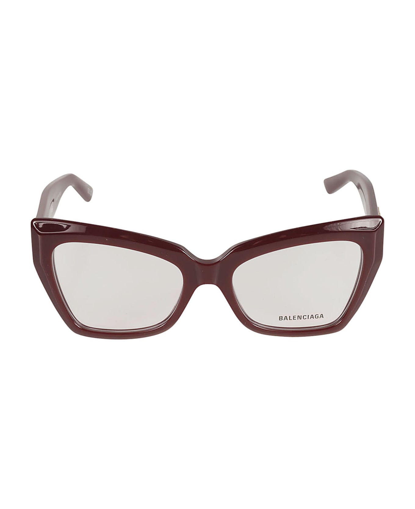 Balenciaga Eyewear Bb Plaque Logo Glasses - Red/Transparent