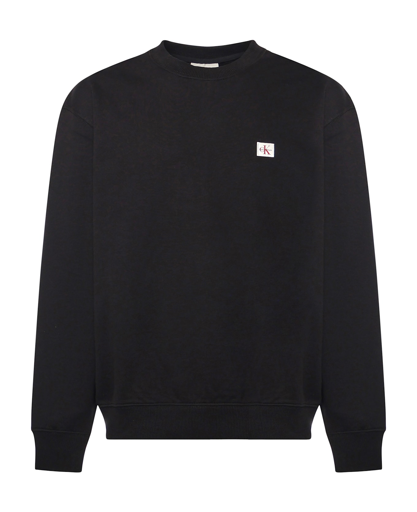Calvin Klein Monologo Terry Sweatshirt With Logo - Black