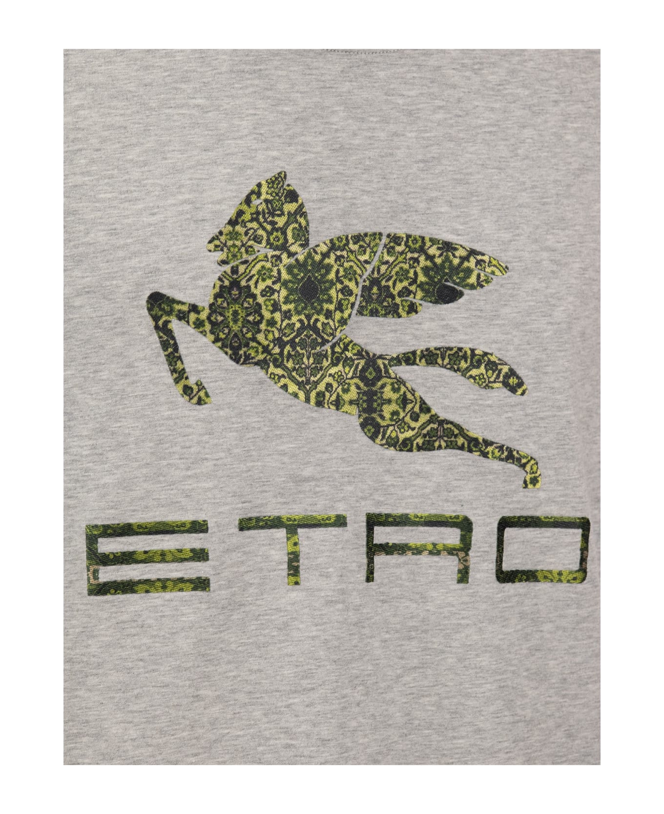 Etro T-shirt With Logo And Pegasus - Grey