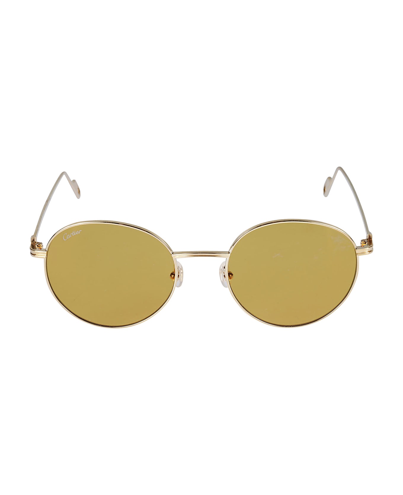 Cartier Eyewear Round Logo Sunglasses - 004 gold gold yellow