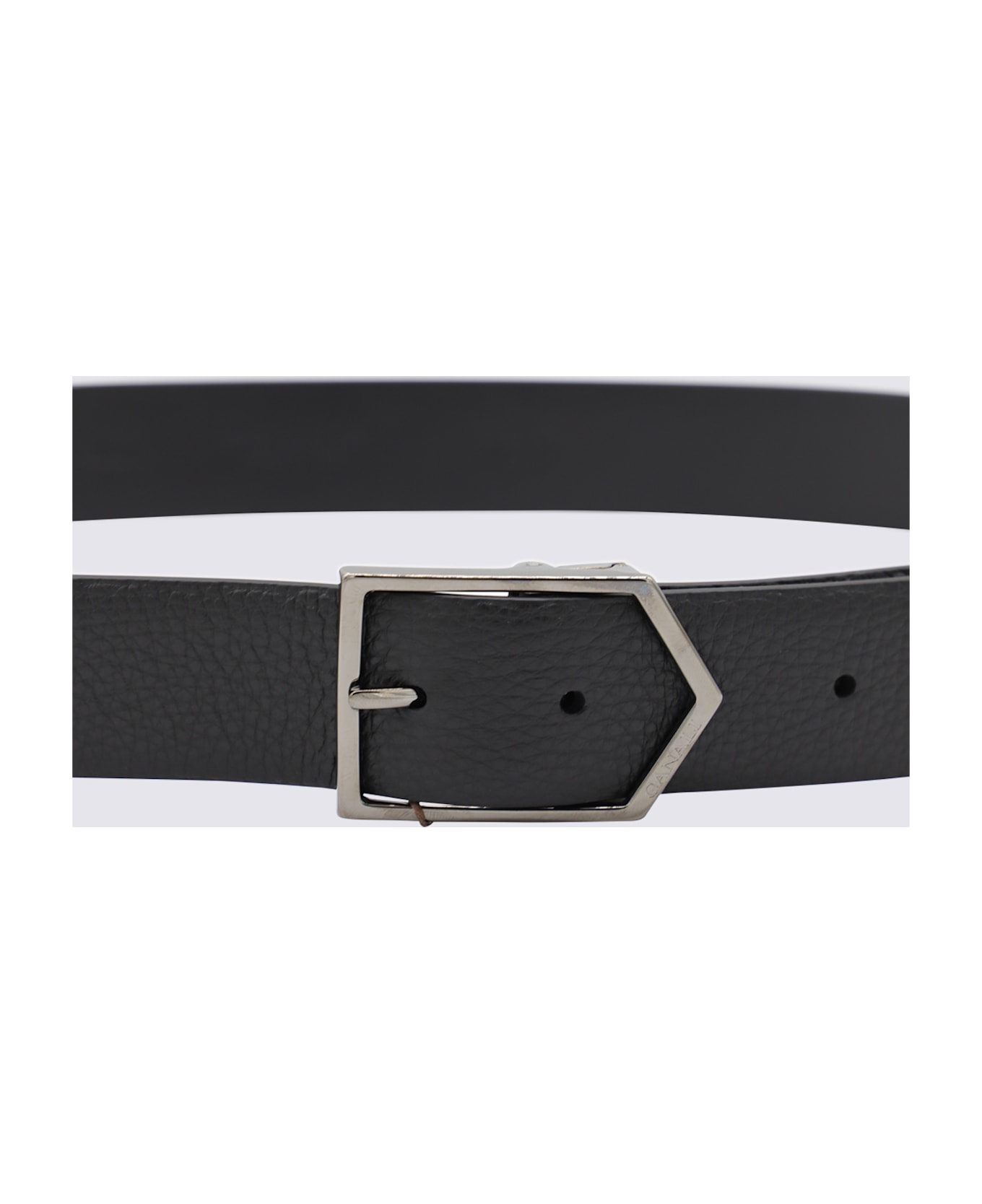 Canali Black Leather Belt