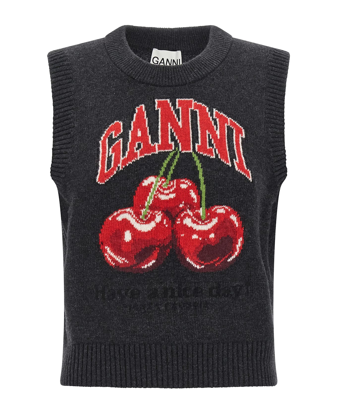 Ganni 'cherry' Vest - Black  
