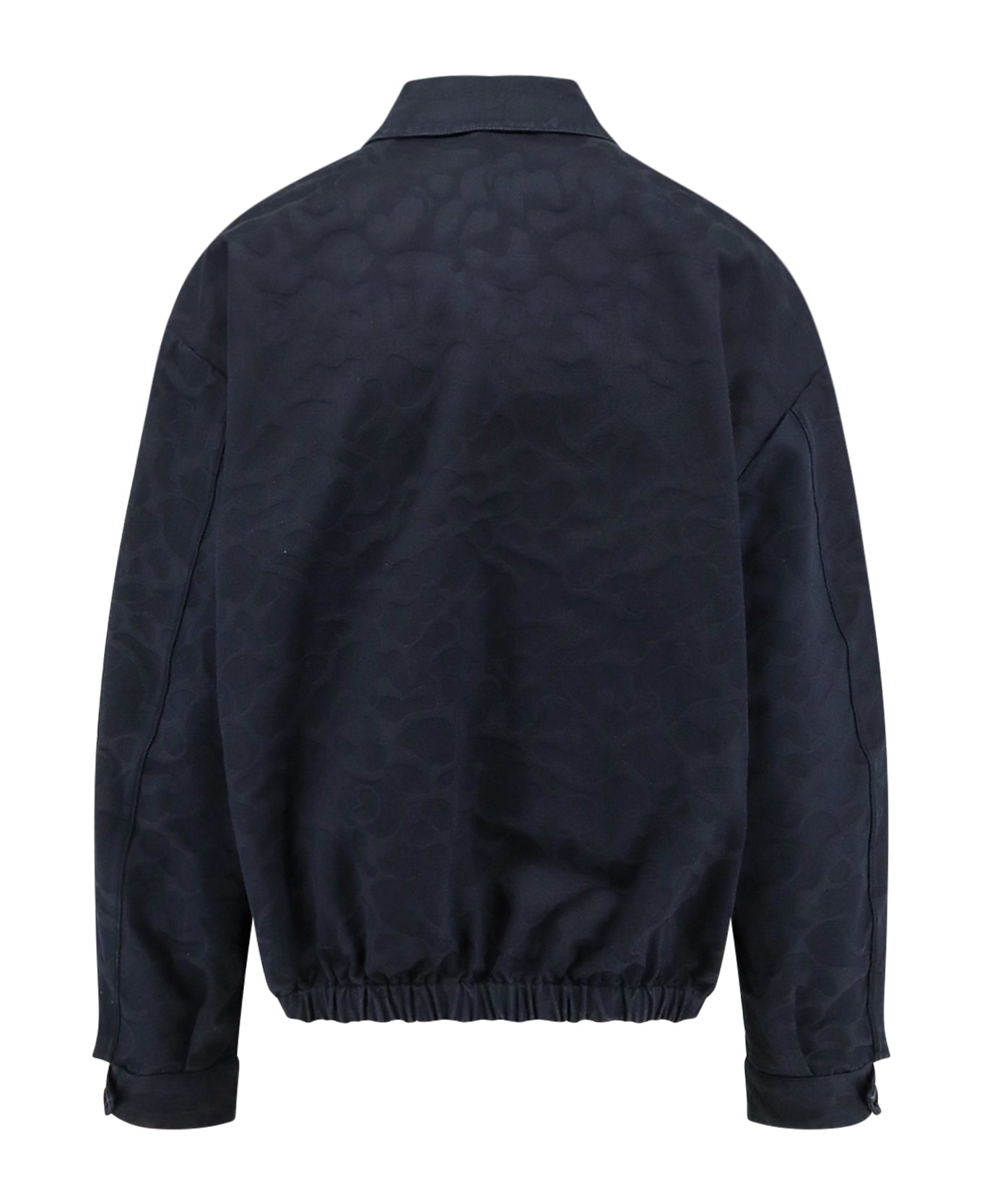 Aspesi Cotton Jacket With Jacquard Motif - Blue