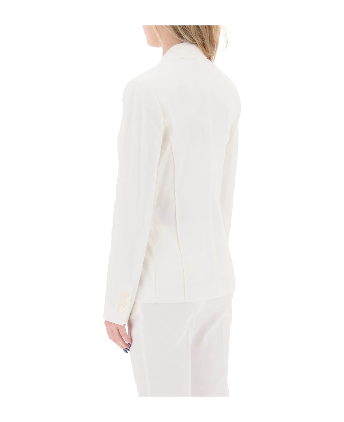 Pinko Single-breasted Tailored Blazer - BIANCO SETA (White)