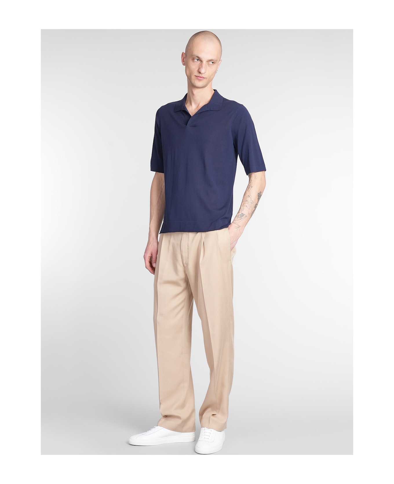 Ballantyne Polo In Blue Cotton - blue