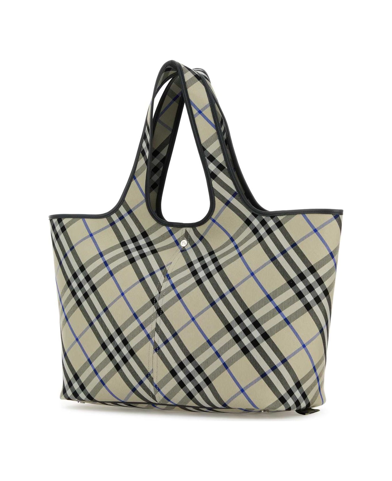 Burberry Embroidered Canvas Shopping Bag - LICHEN
