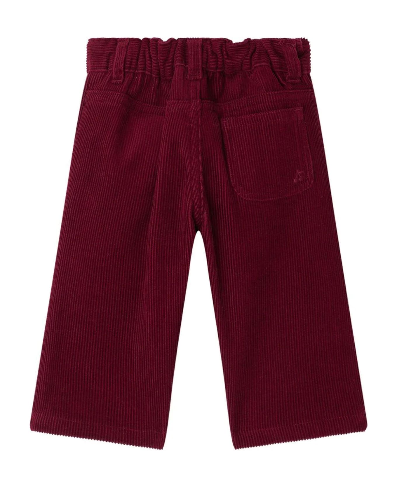 Bonpoint Burgundy Trousers For Baby Girl With Cherries - Bordeaux