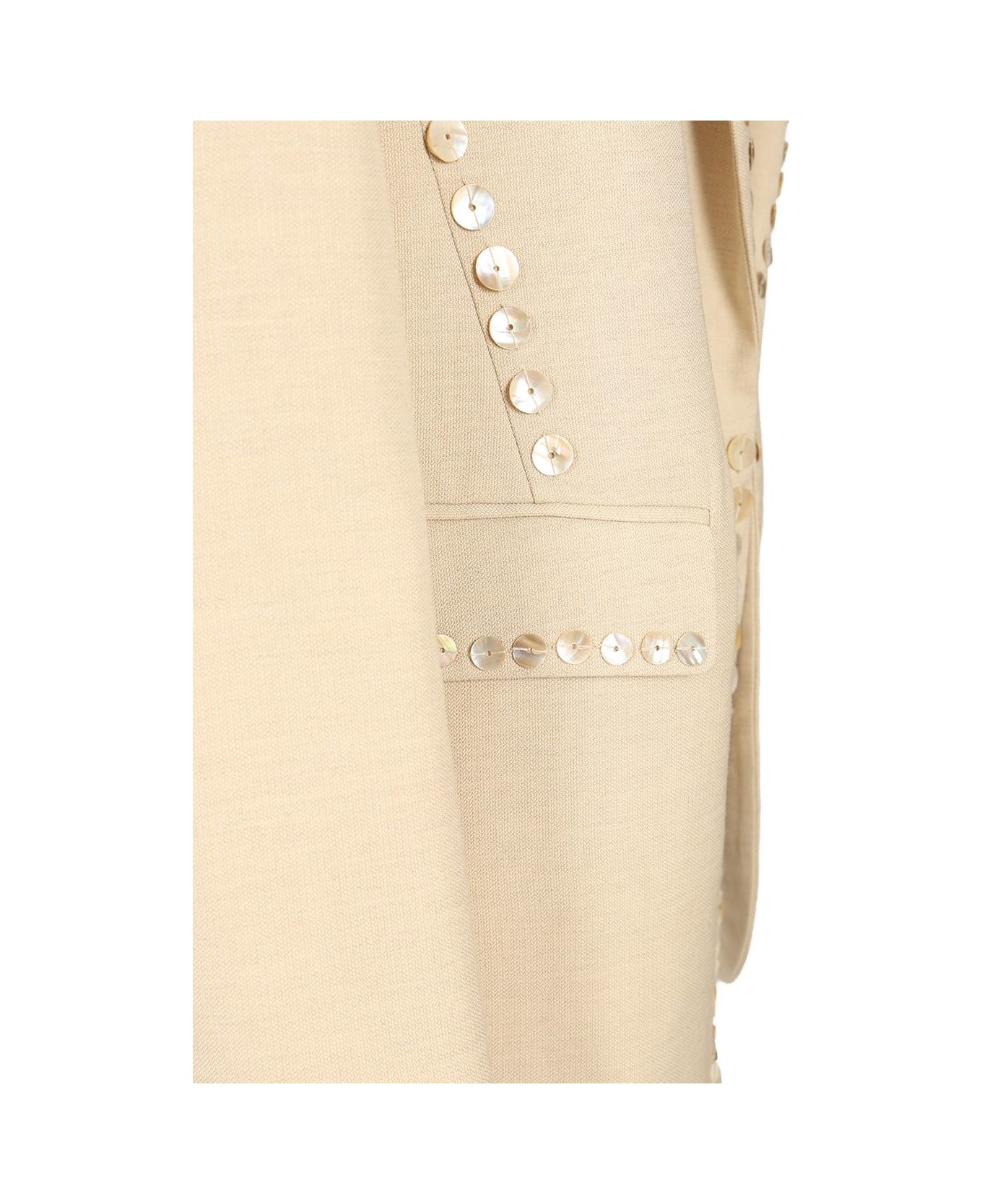 Forte_Forte Embroidered Sand Blazer - Dune