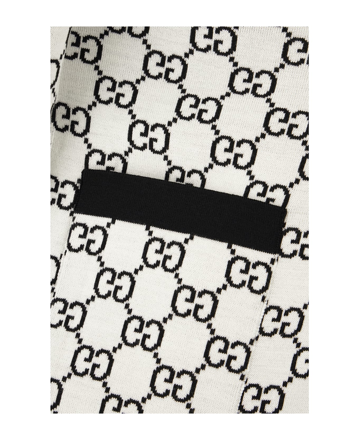 Gucci Gg Logo Cardigan - NERO BIANCO