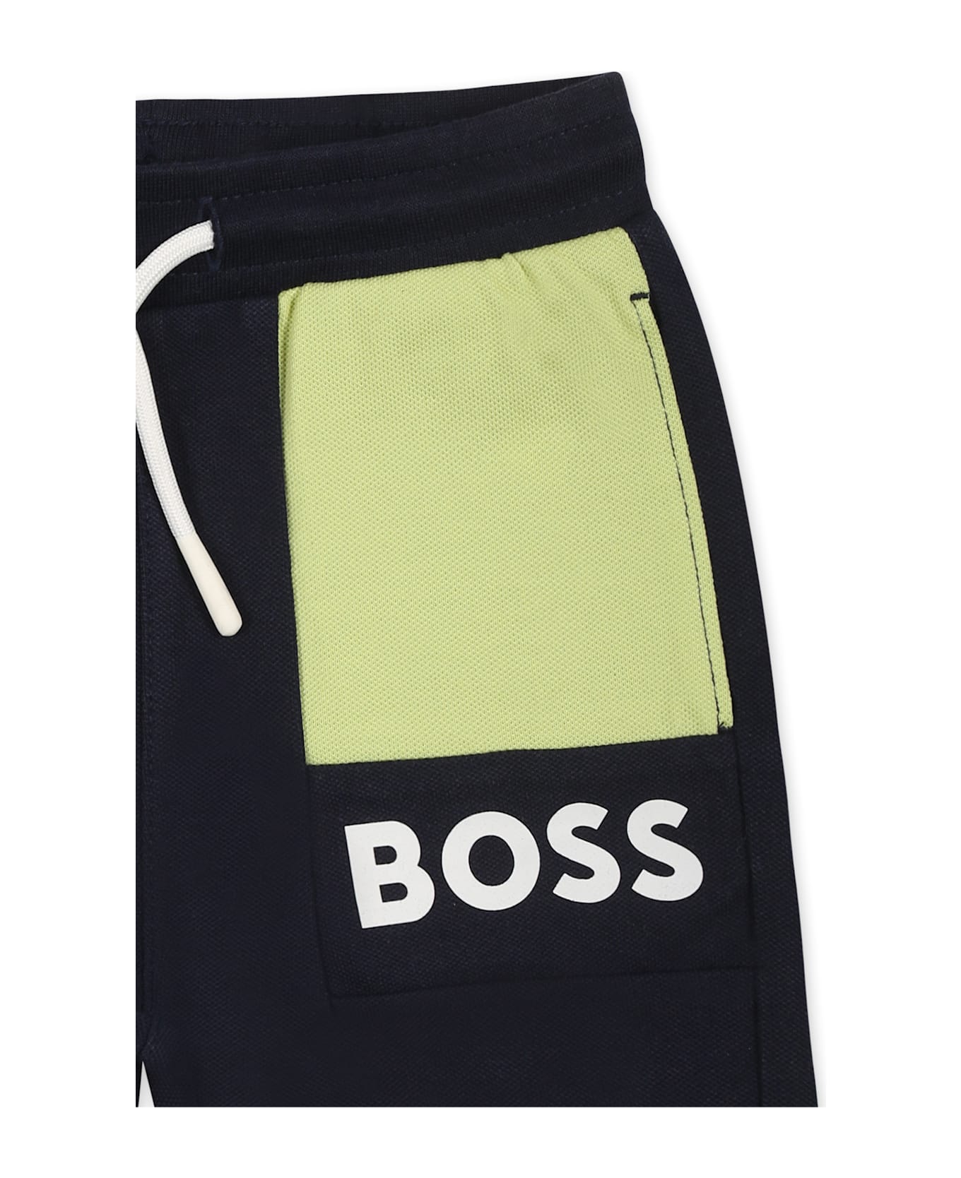 Hugo Boss Blue Shorts For Baby Boy With Logo - Blue