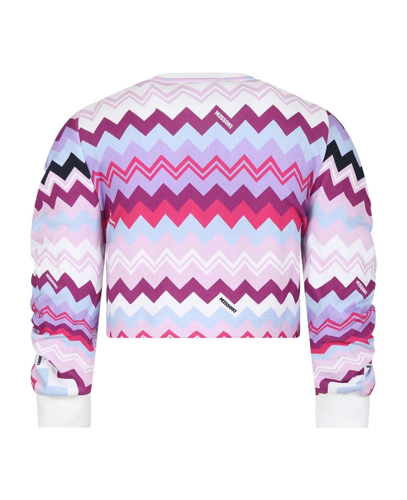 Missoni Kids Purple Sweatshirt For Girl With Logo - Multicolor