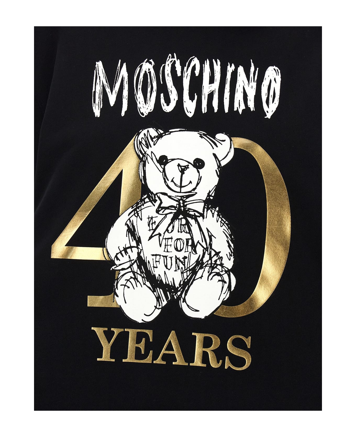 Moschino 'teddy 40 Years Of Love' Hoodie - Black  