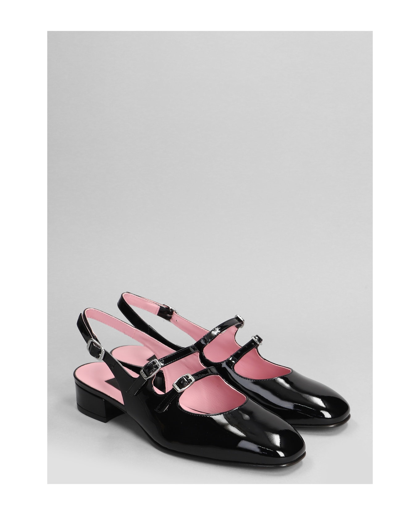 Carel Peche Ballet Flats In Black Patent Leather - black