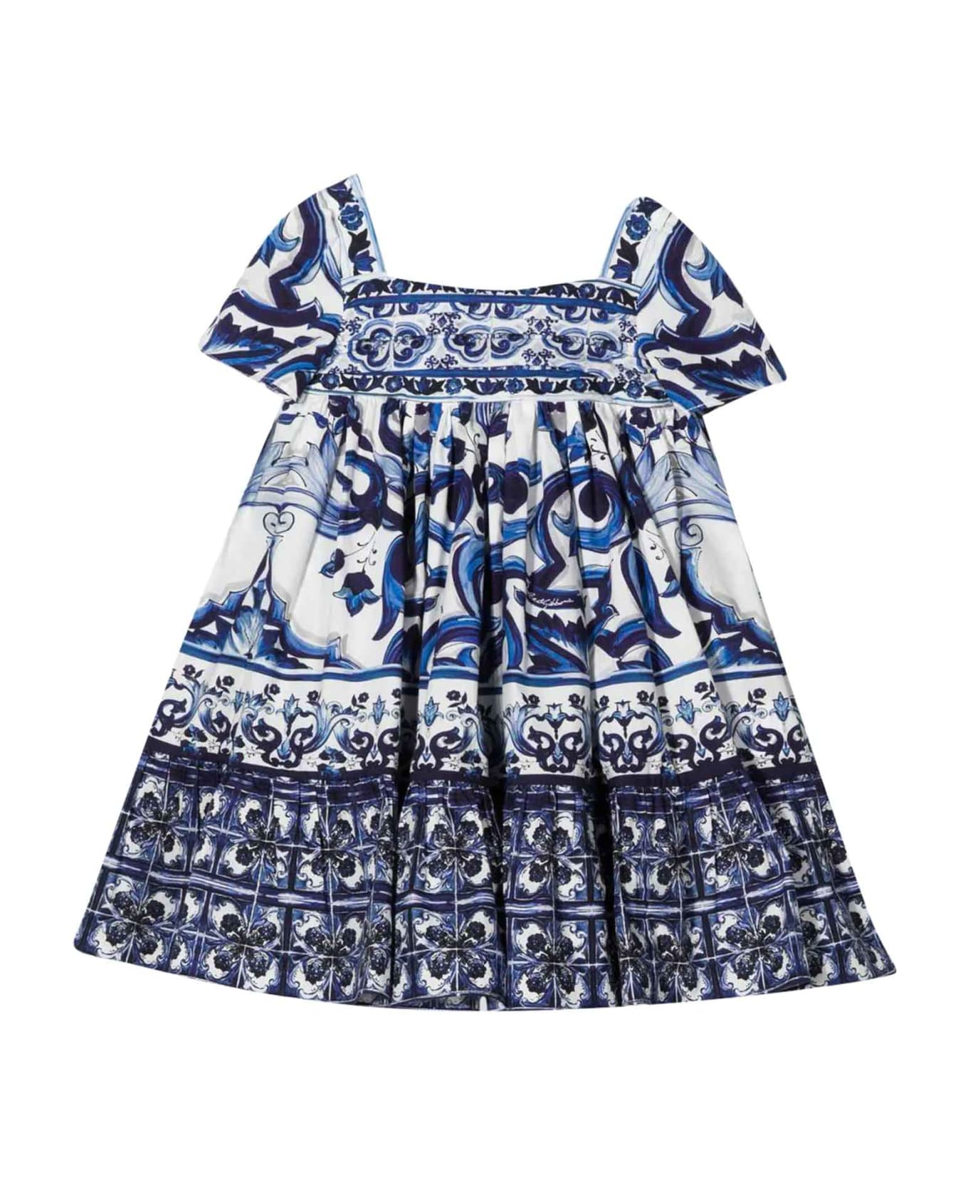 Dolce & Gabbana Blue And White Baby Girl Dress . - Blu/bianco