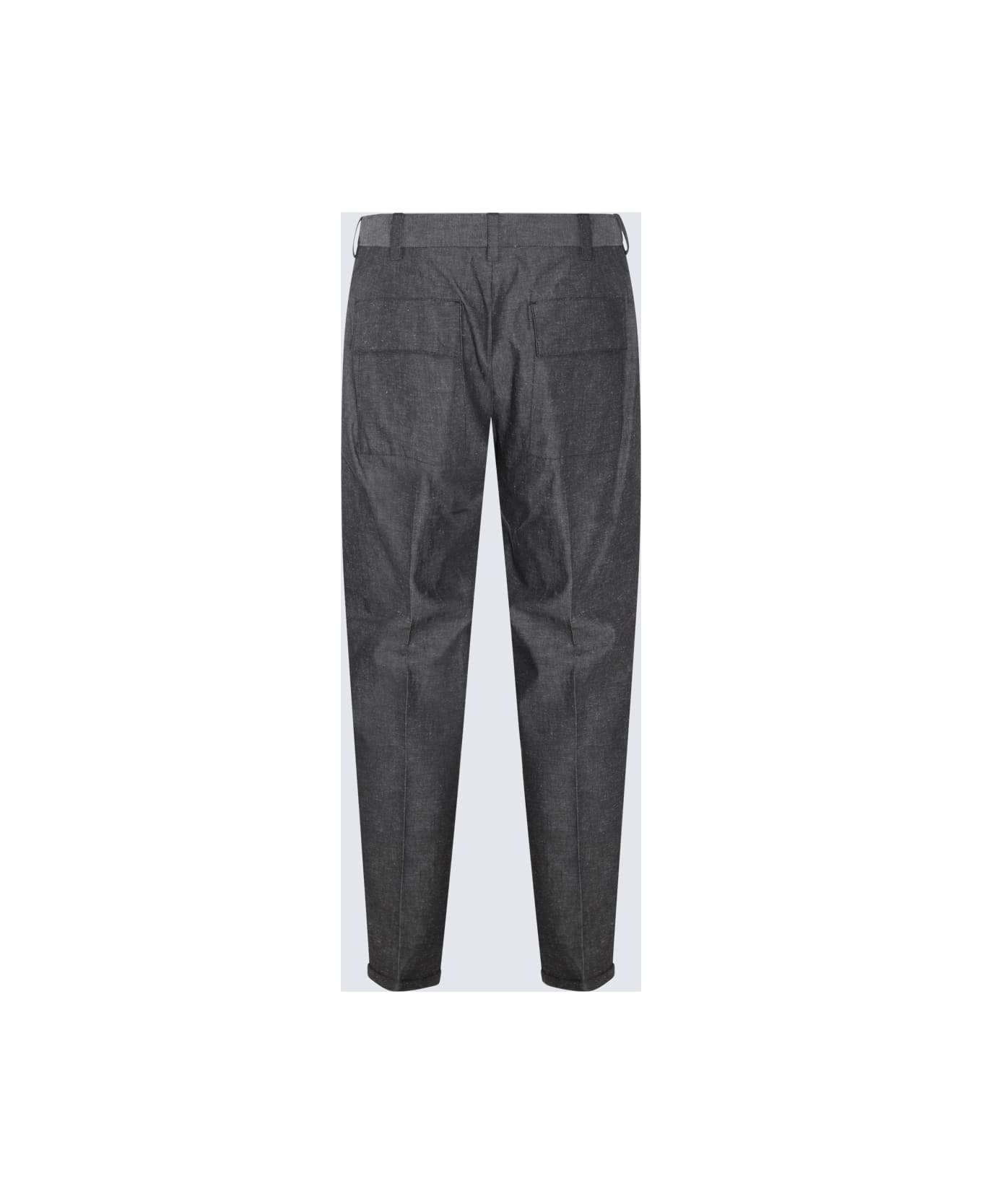 PT01 Grey Cotton Pants - Black