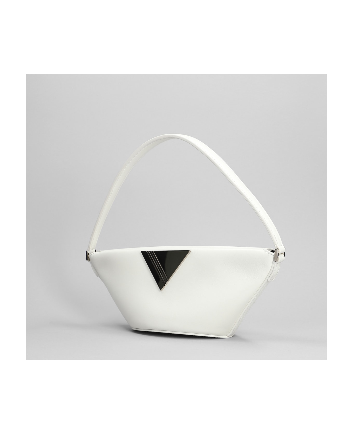 The Attico Piccola Hand Bag In White Leather - white