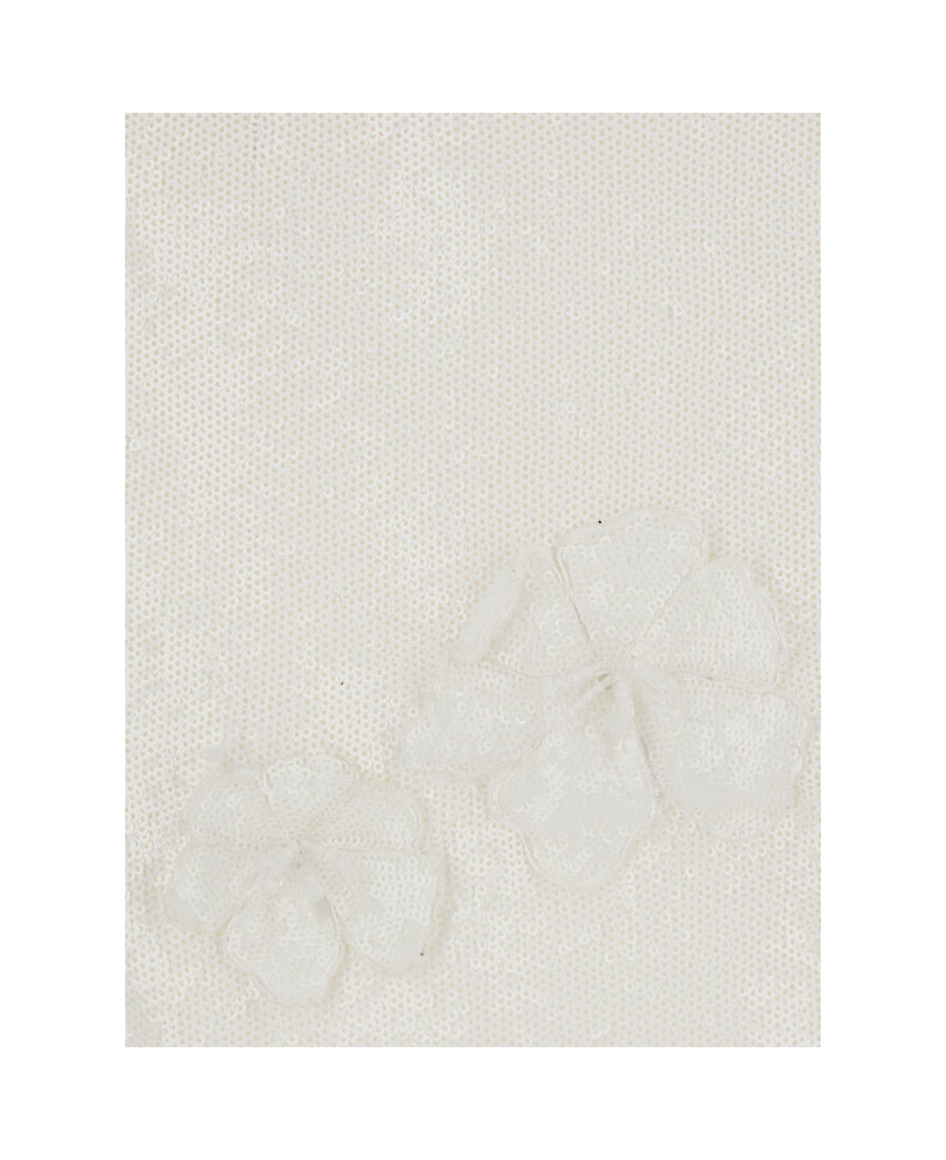 Rotate by Birger Christensen Mini White Skirt With Flowers And Sequins In Fabric Woman - White スカート
