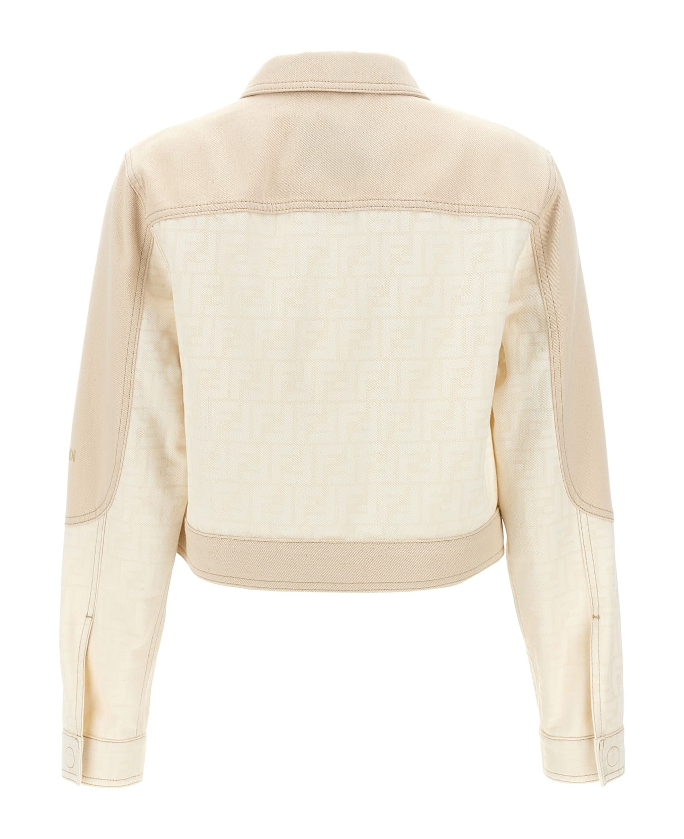 Fendi Two-tone Denim Jacket - OFF WHITE