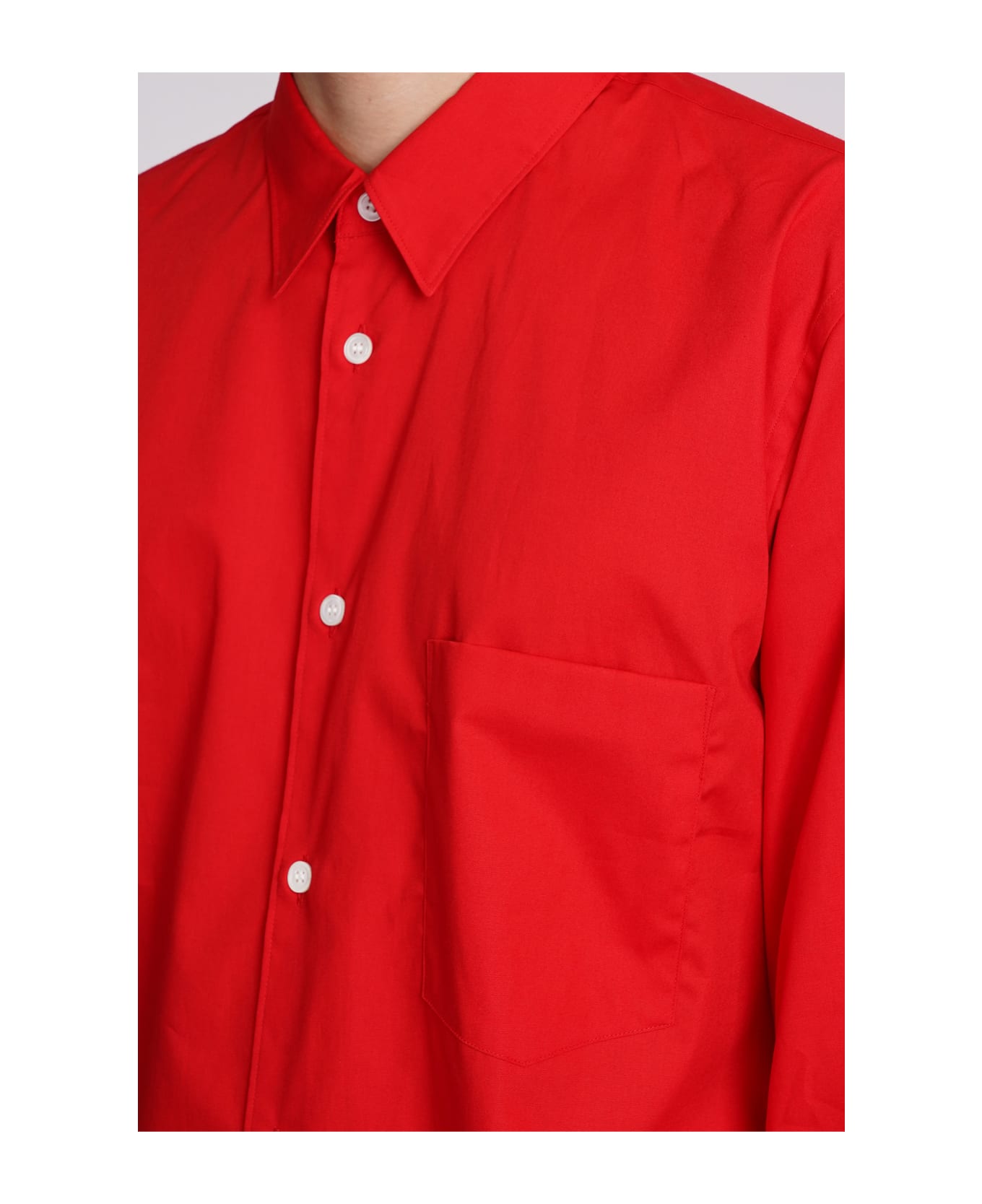 Comme Des Garçons Homme Plus Shirt In Red Cotton - red