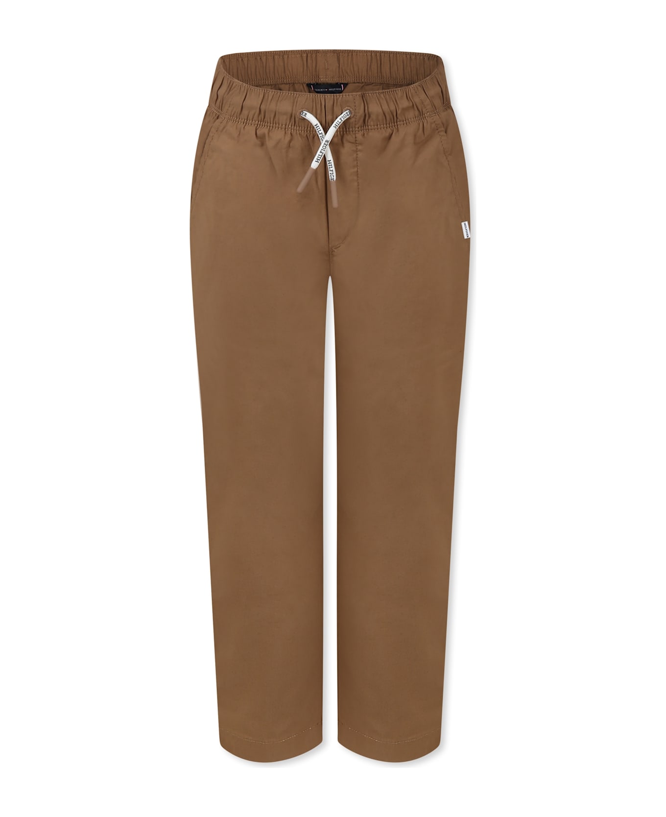 Tommy Hilfiger Brown Trousers For Boy With Flag - Brown