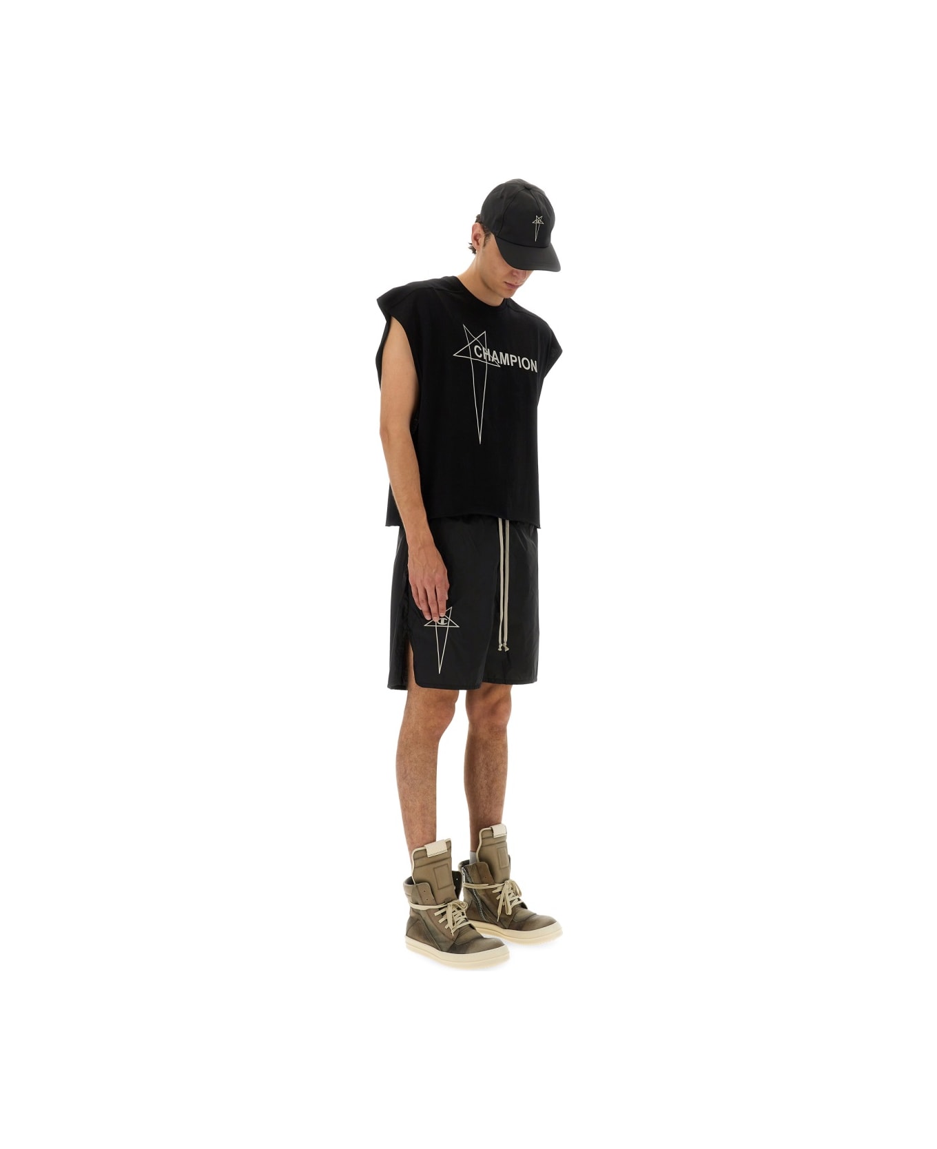 Rick Owens x Champion Nylon Shorts - BLACK
