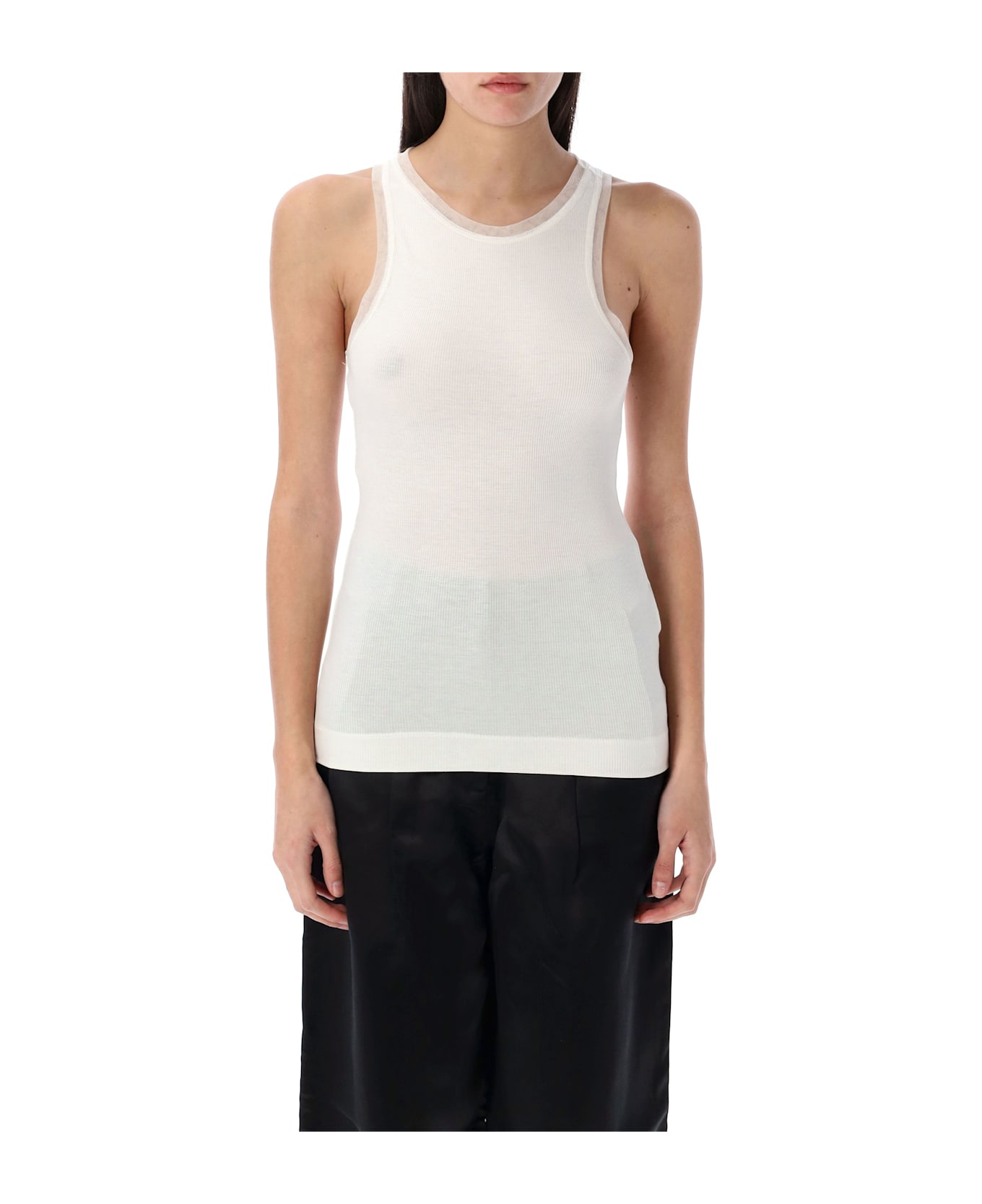 REMAIN Birger Christensen Jersey Tank Top - CLOUD WHITE