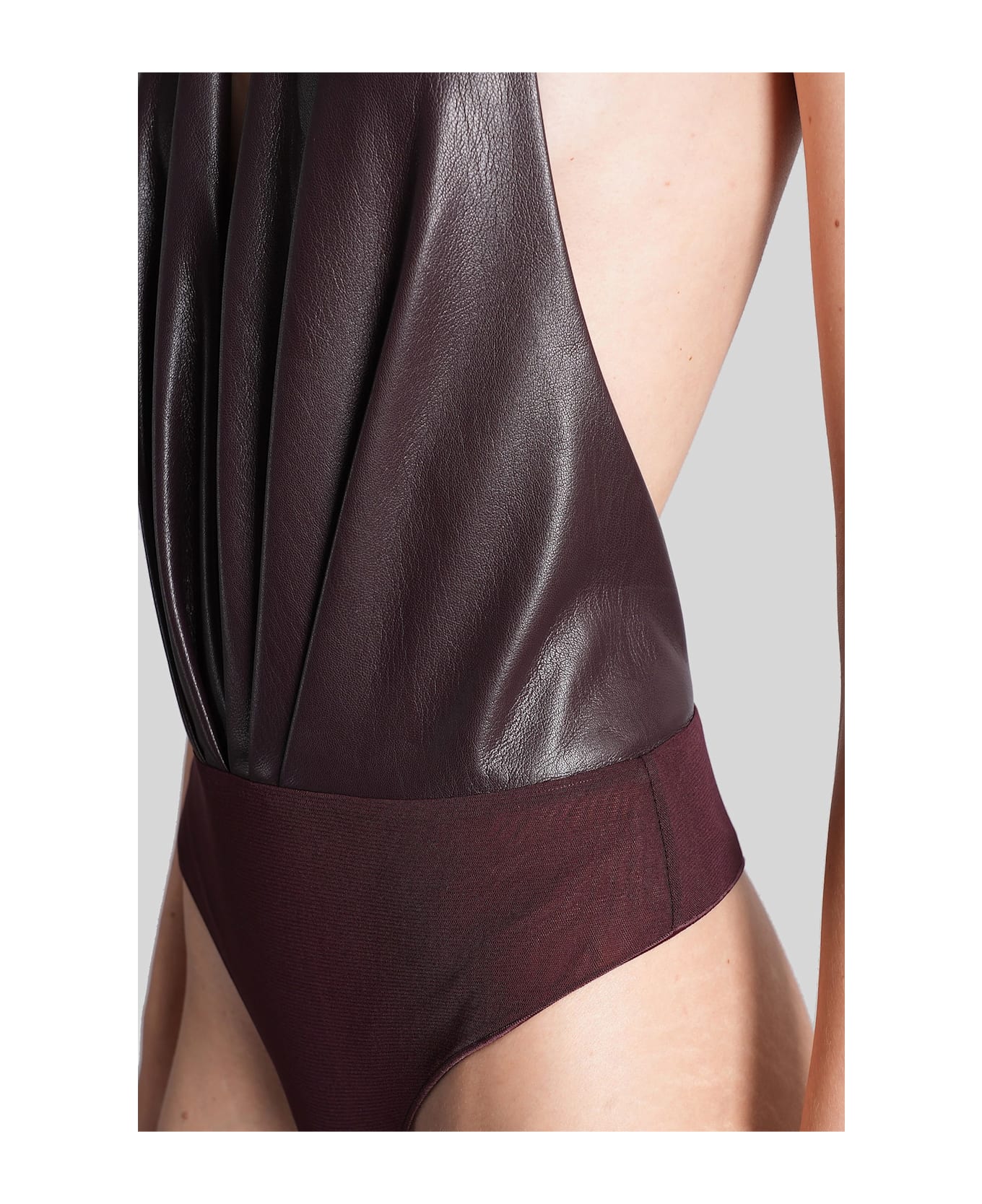 The Andamane Zendaya Bodysuit Body In Bordeaux Polyester - bordeaux