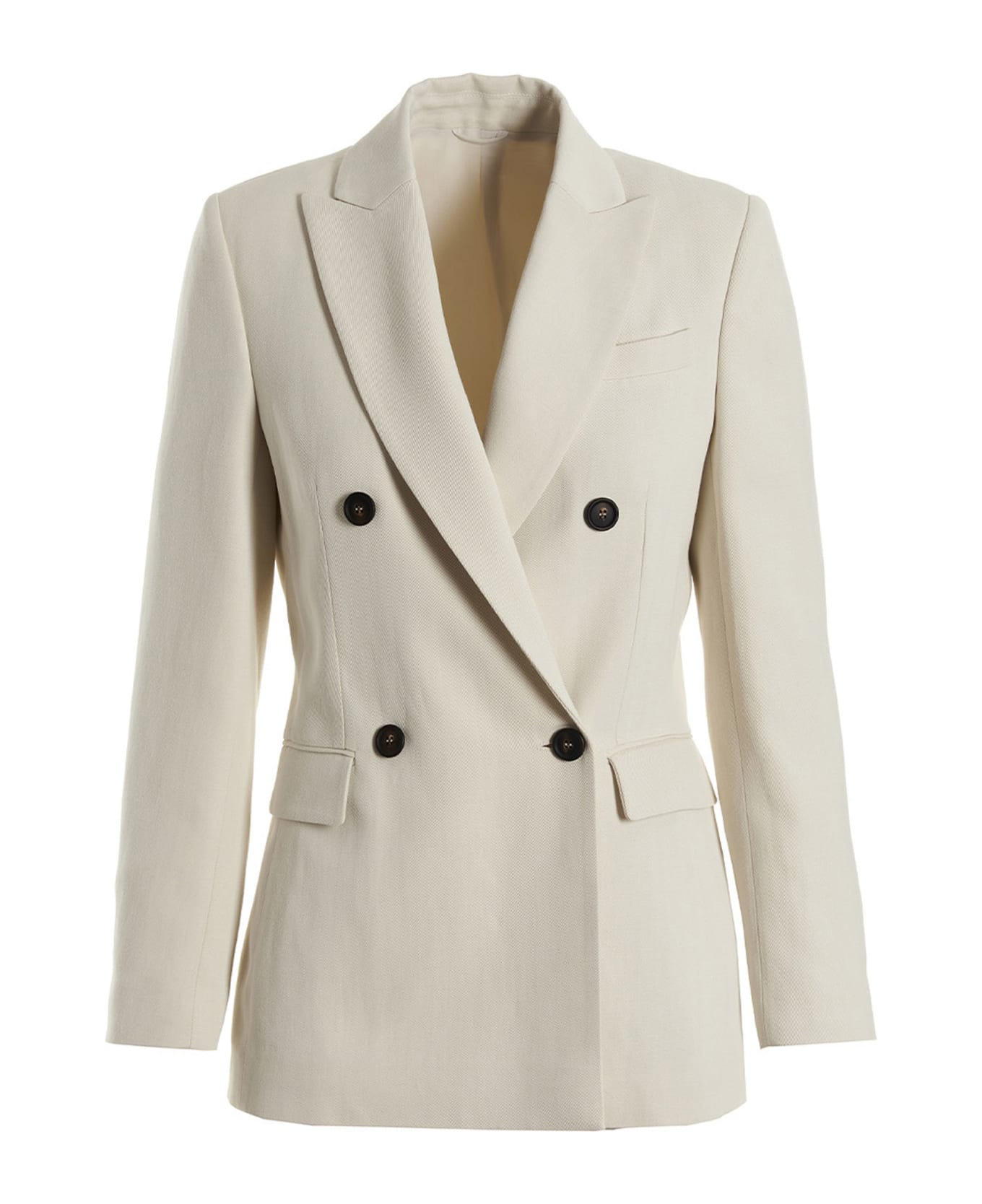 Brunello Cucinelli Double Breast Blazer Jacket - White コート