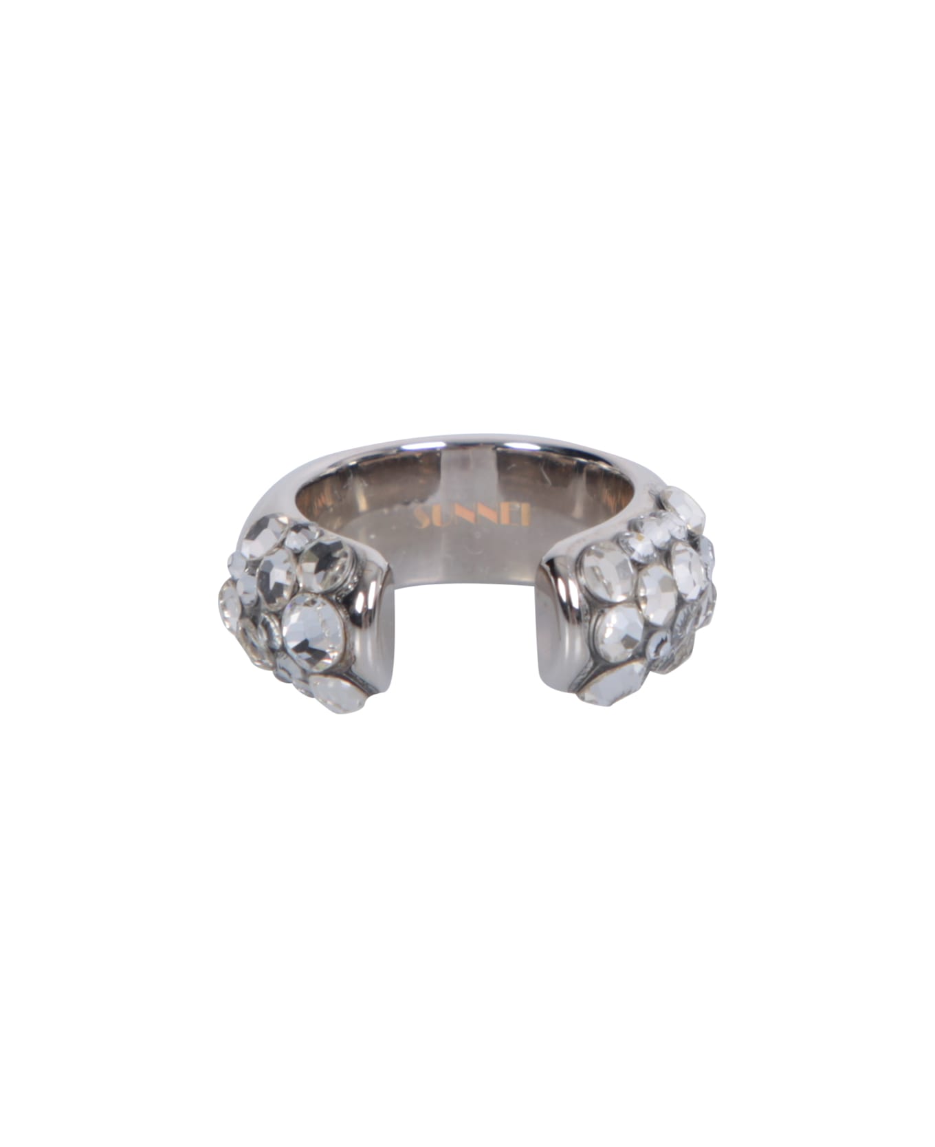Sunnei Silver Rhinestone Ring - Metallic