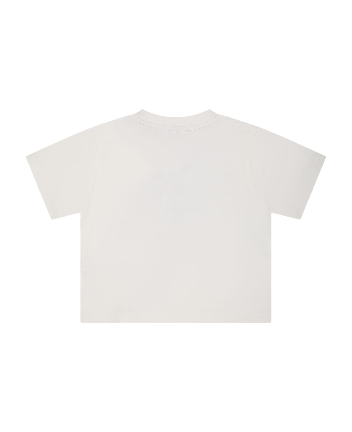 Burberry White T-shirt For Baby Boy With Print - White