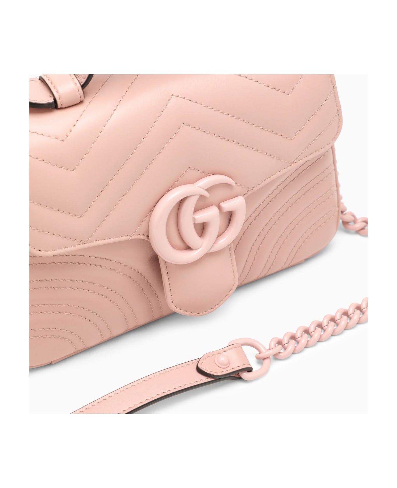 Gucci Gg Marmont Pink Leather Mini Handbag - Perfect Pink