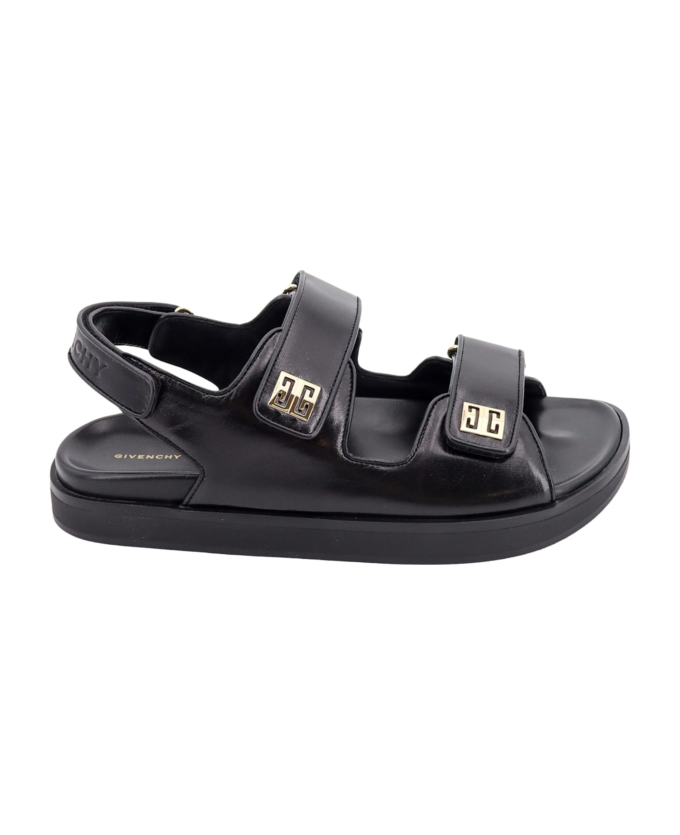 Givenchy Leather Sandals With 4g Metal Details - Black