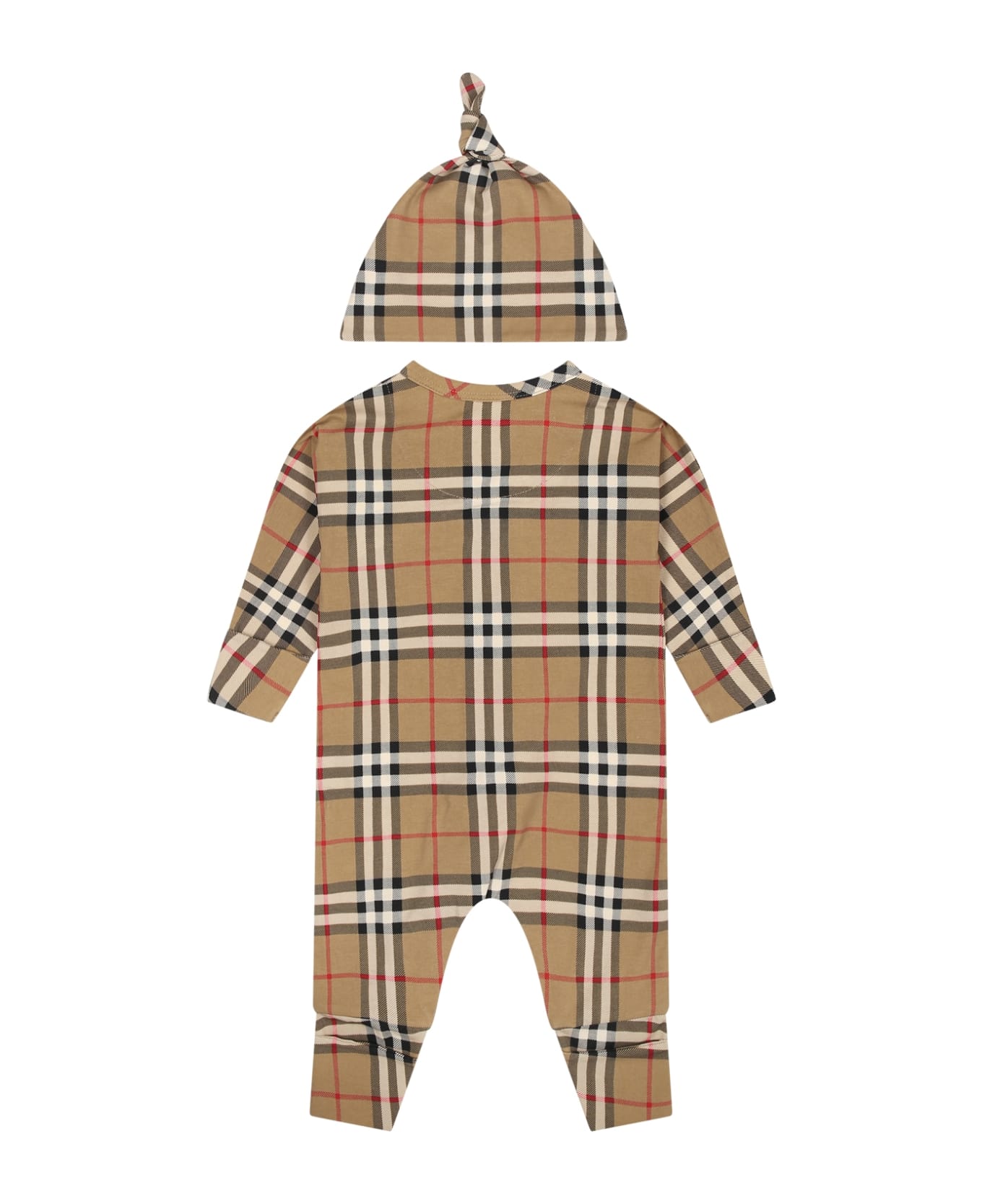 Burberry Beige Set For Babykids With Vintage Check - Beige