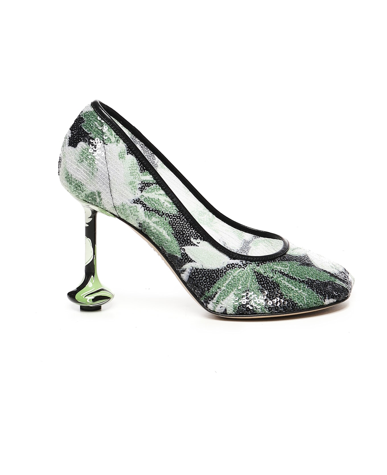 Loewe Toy In Sequins Neckline - BLACK/HIBISCUS GREEN