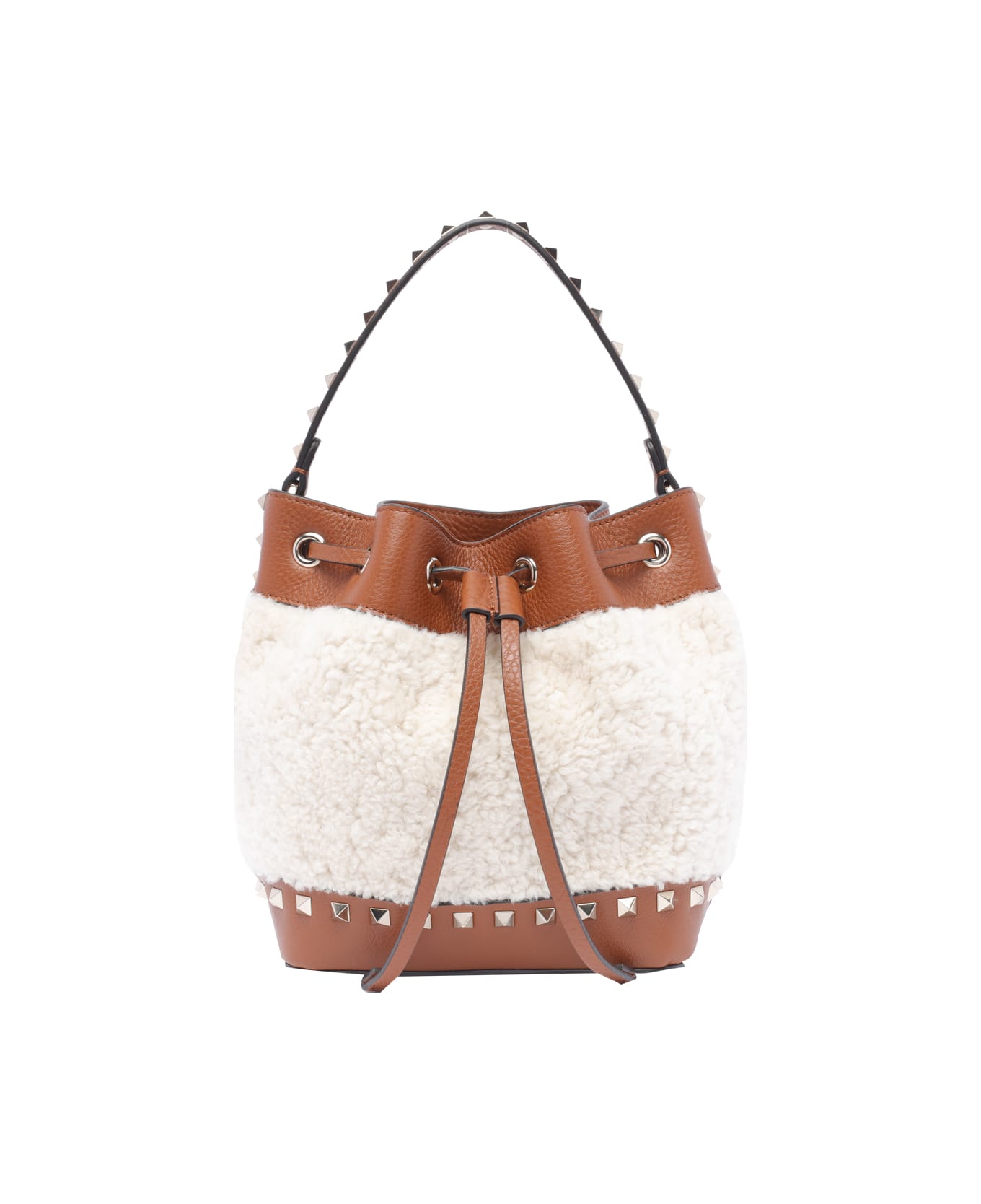 Valentino Garavani Rockstud Bucket Bag - Beige