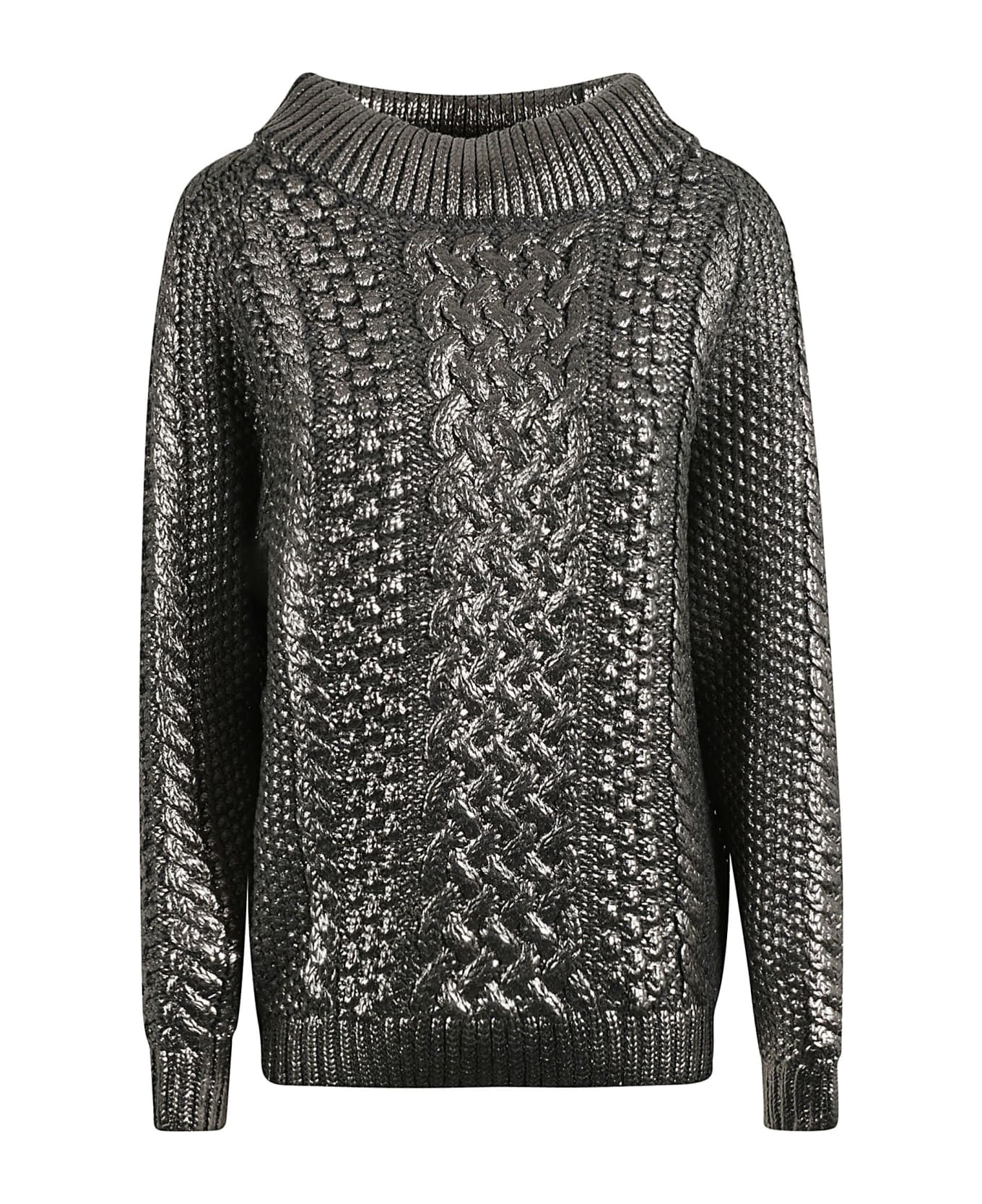 Alberta Ferretti High-neck Patterned Metallic Sweater - Fantasia