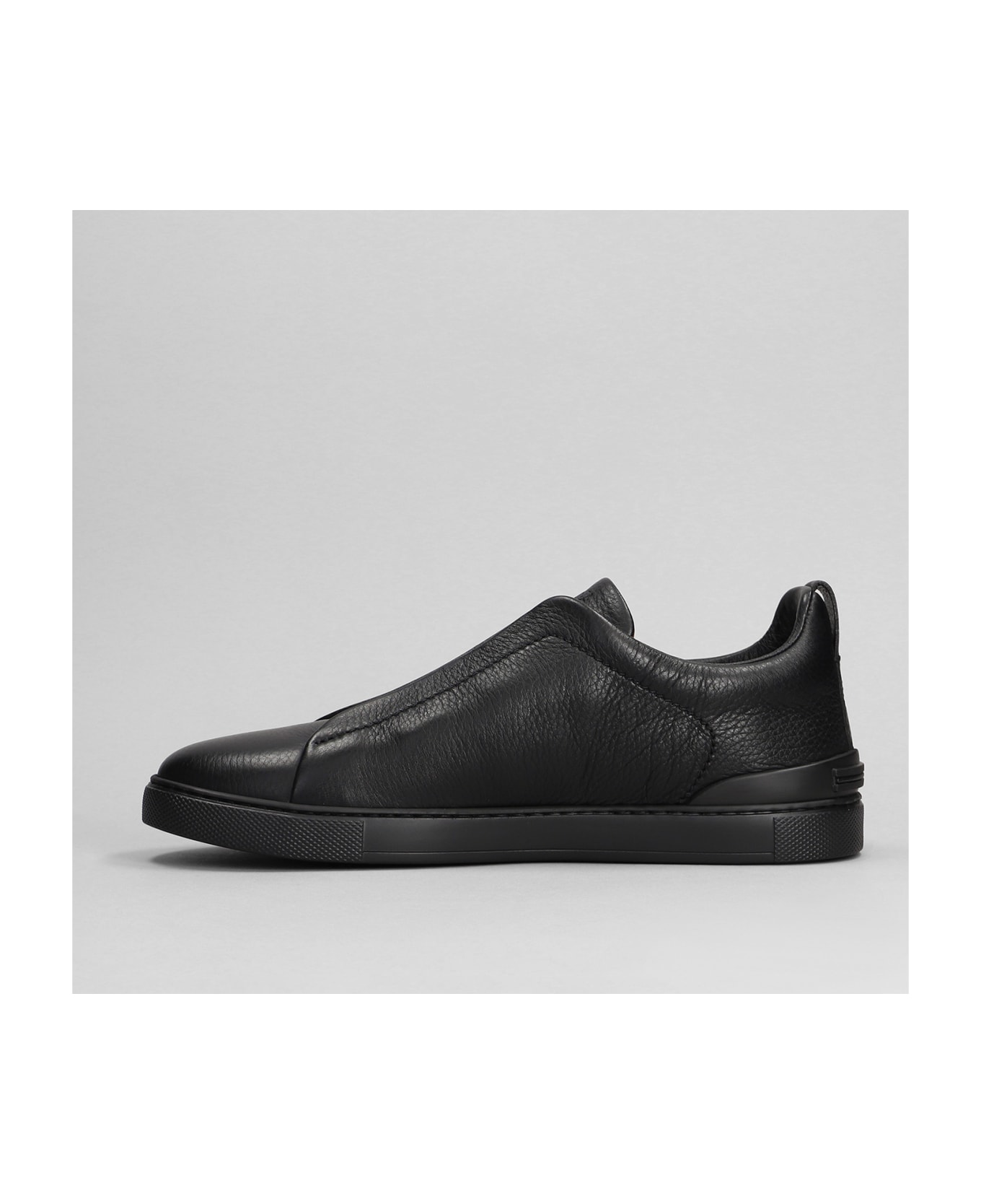 Zegna Triple Stich Sneakers In Black Leather - black スニーカー