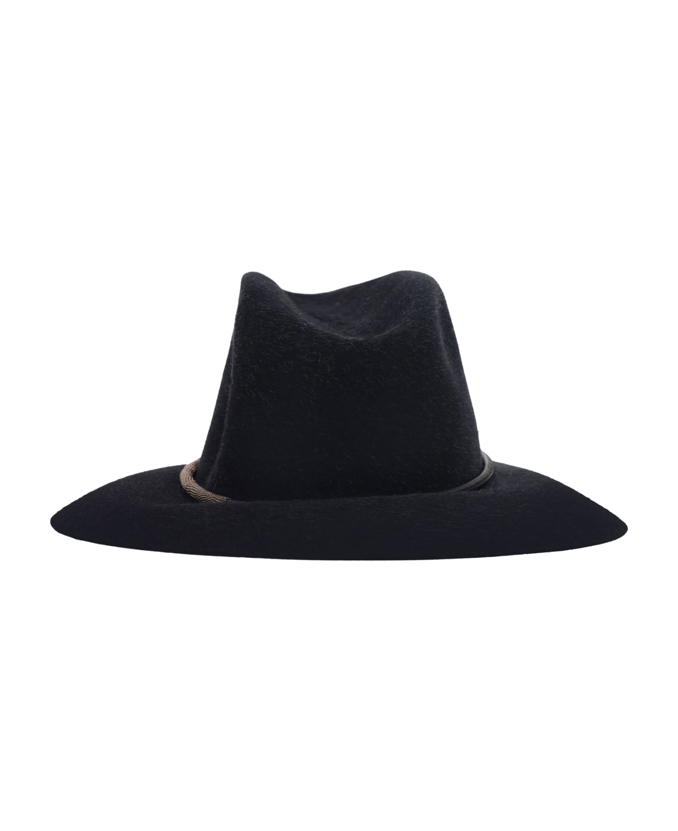 Brunello Cucinelli Fedora Hat With Monile Detail In Felt - Cw365