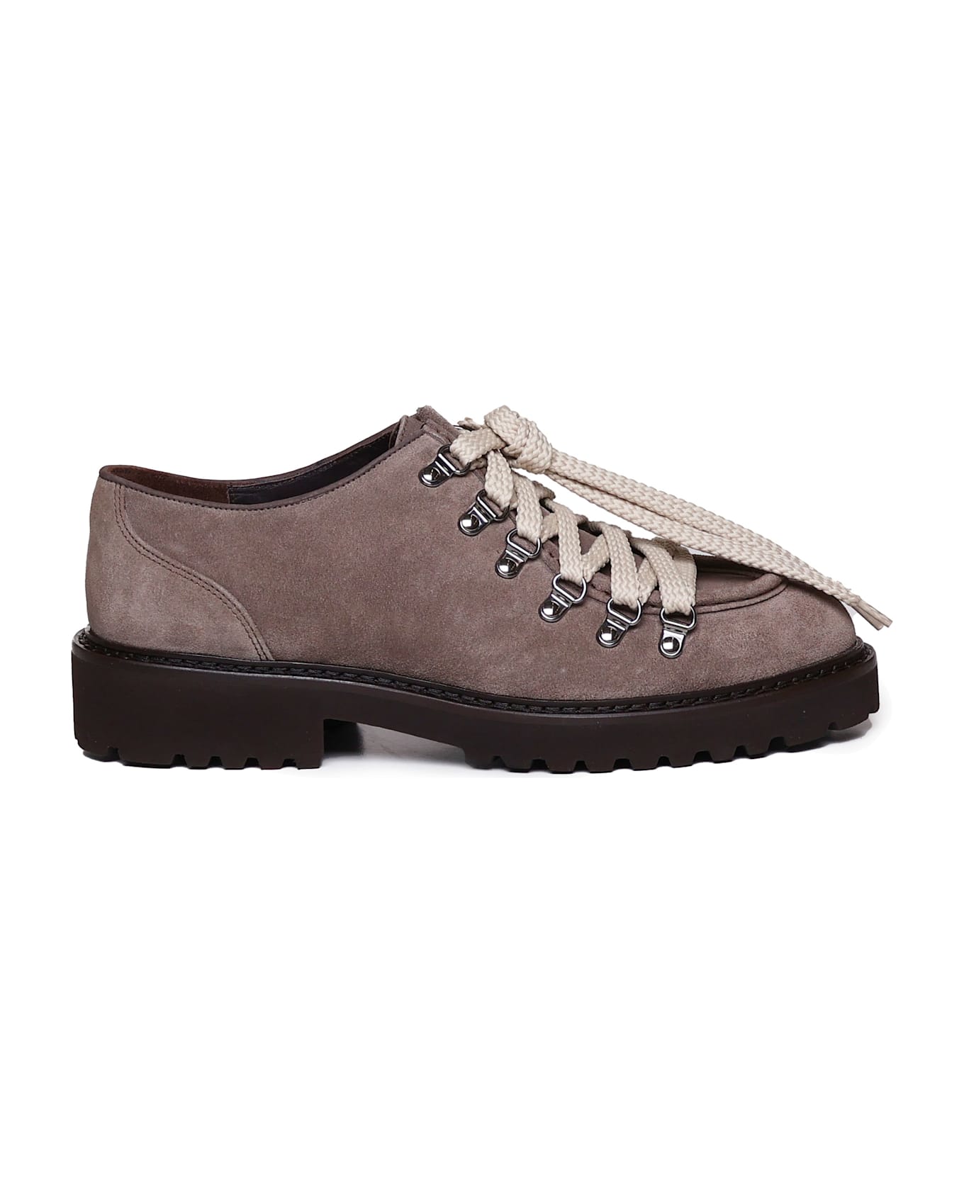 Doucal's Graphite Leather Lace-ups - Brown