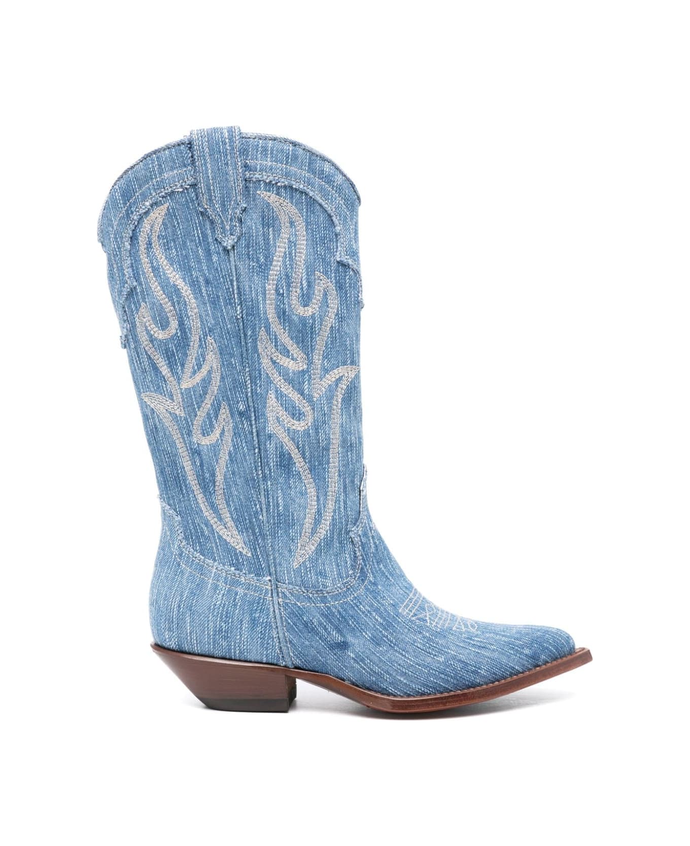 Sonora Denim Texan Boots - Clear Blue ブーツ
