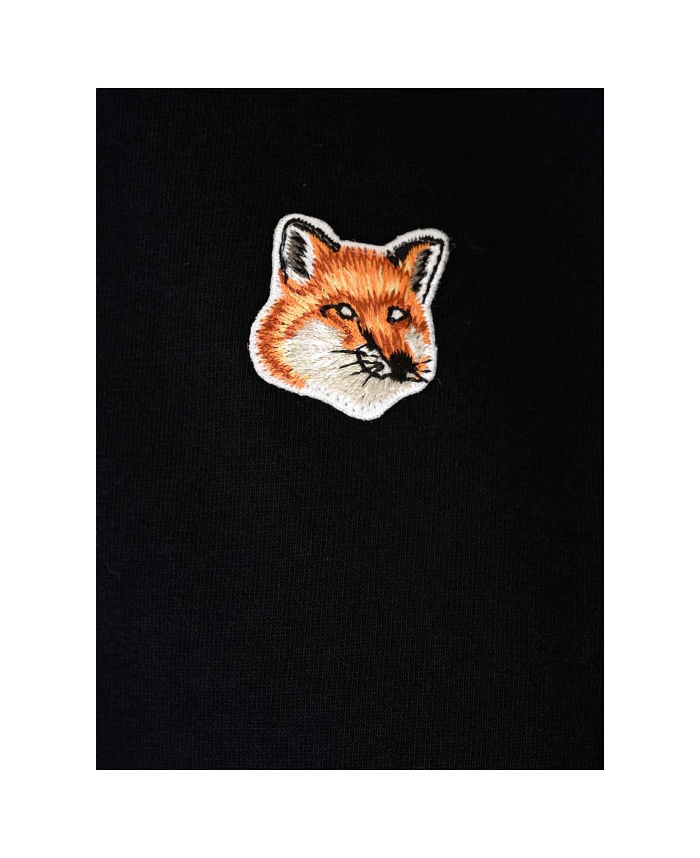 Maison Kitsuné White T-shirt With Baby Fox Patch - Black