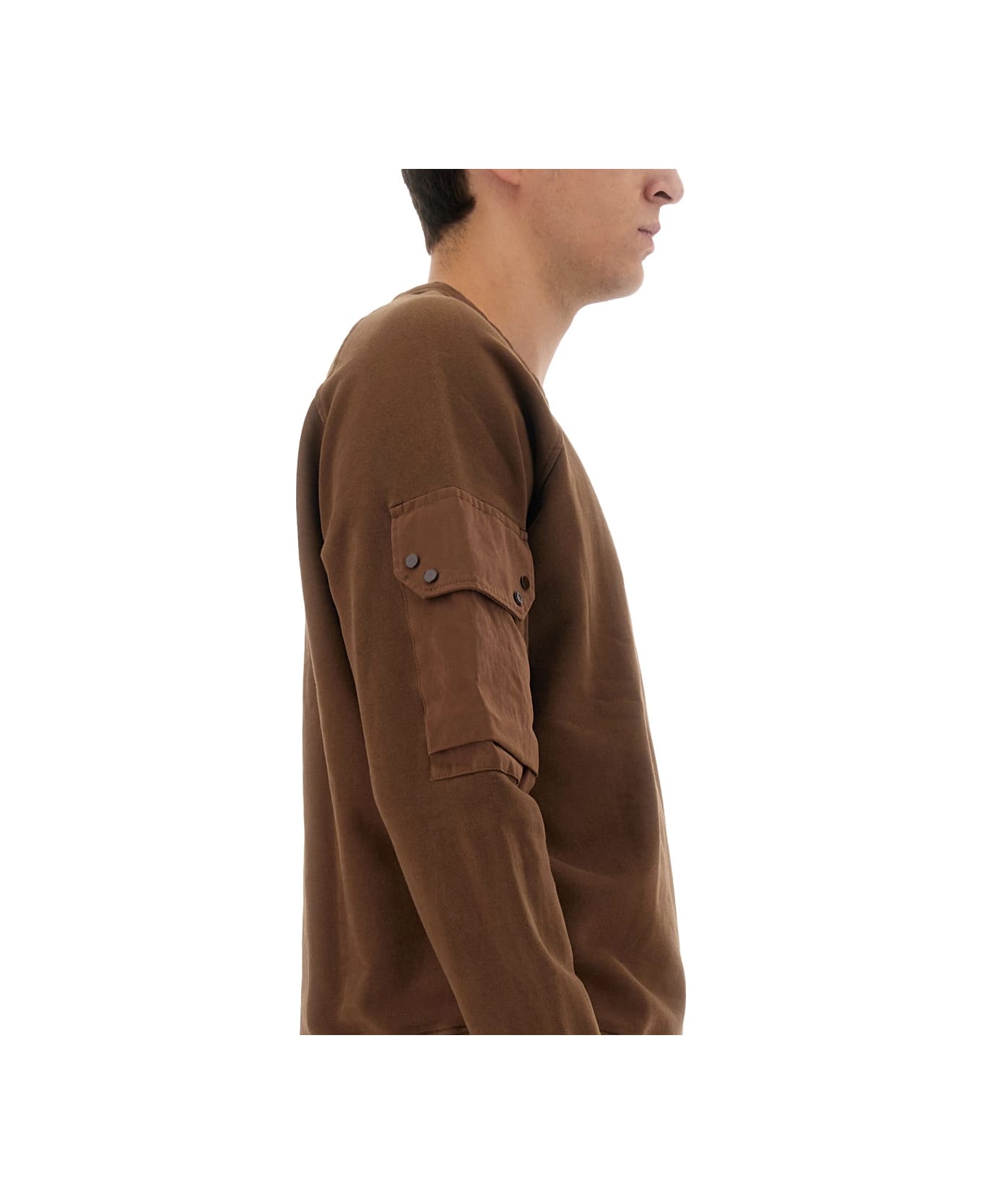 Ten C Sweatshirt With Logo - BROWN