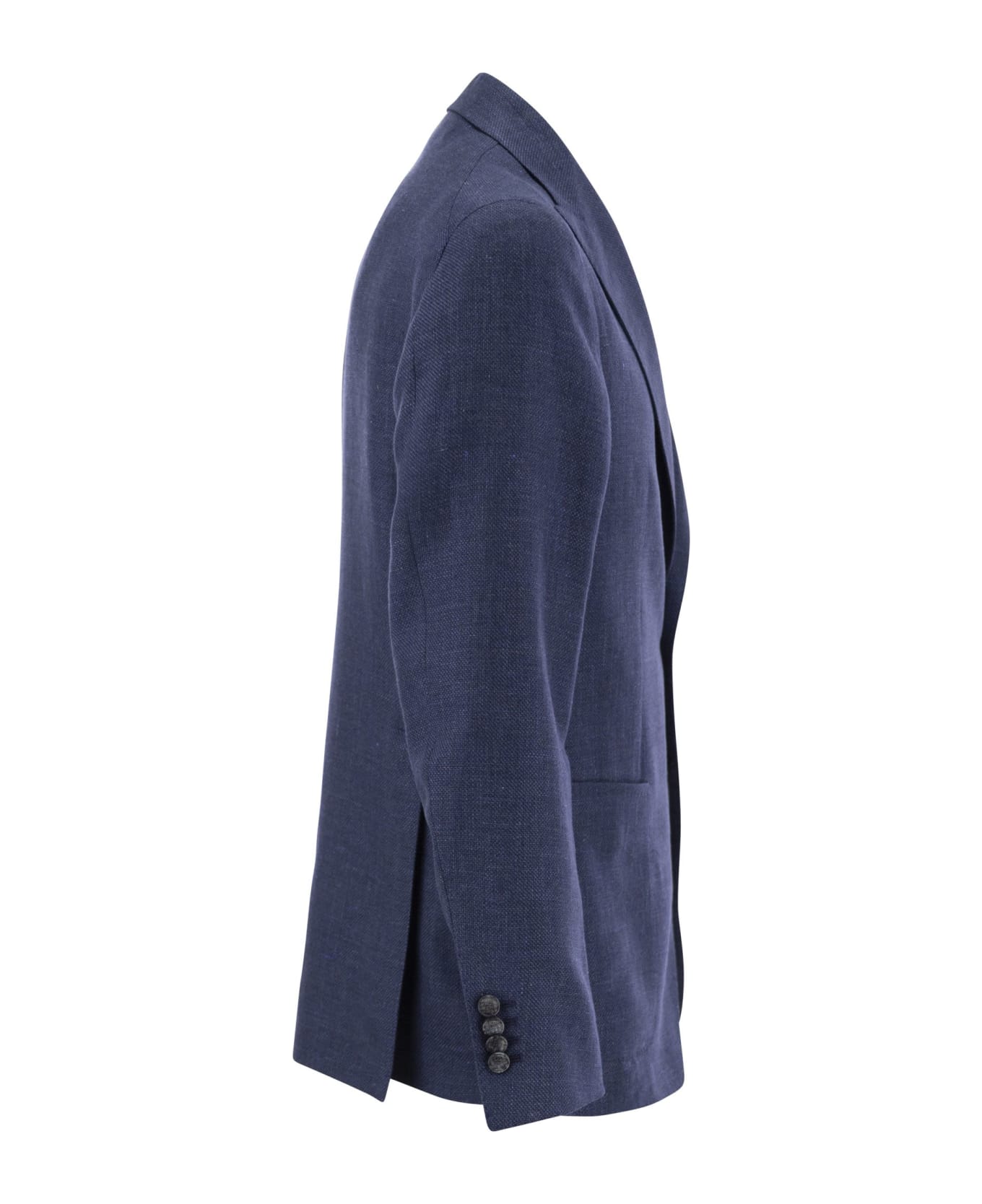 Tagliatore Linen And Virgin Wool Two-button Jacket - Avio
