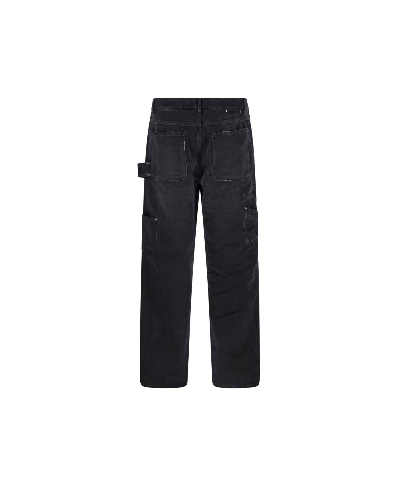 Golden Goose Straight Leg Distressed Pants - BLACK