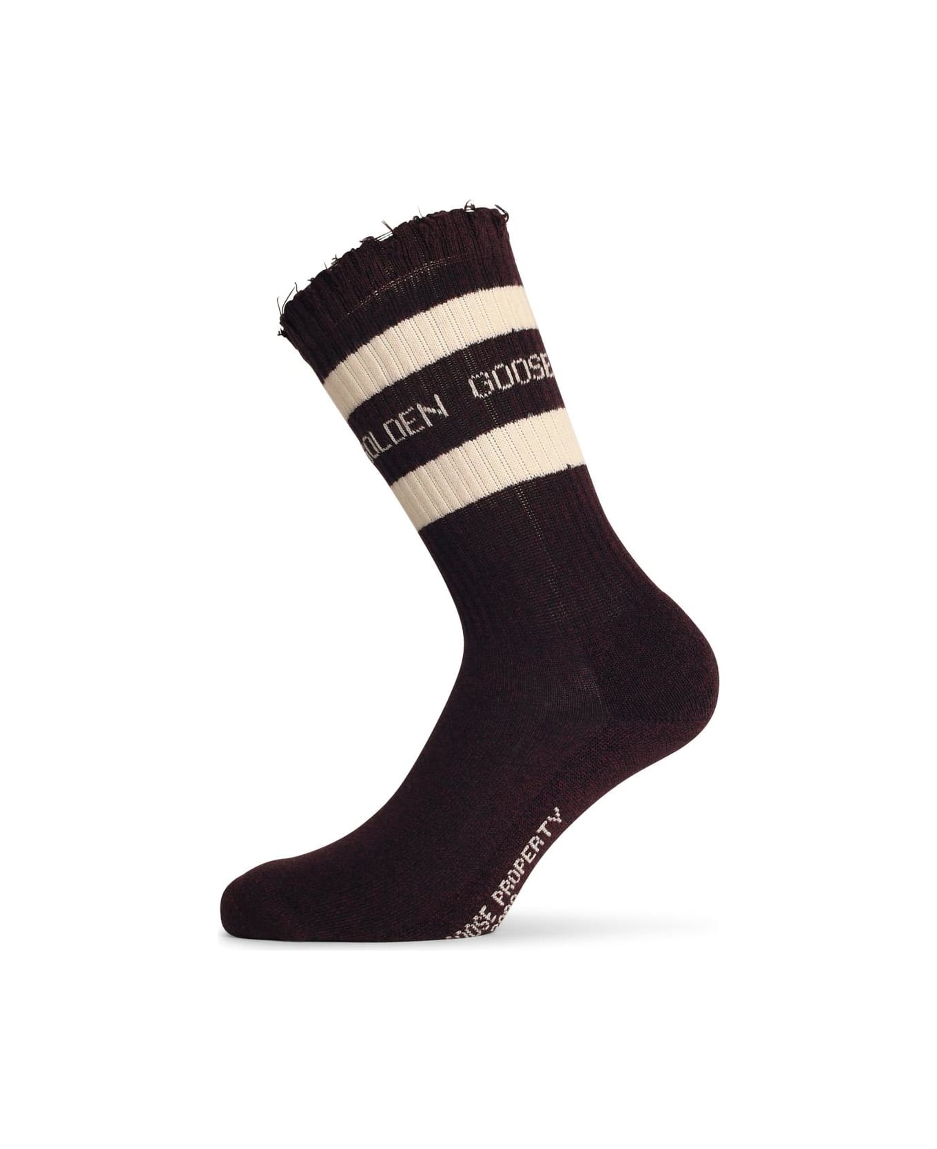 Golden Goose Burgundy Cotton Socks - Bordeaux