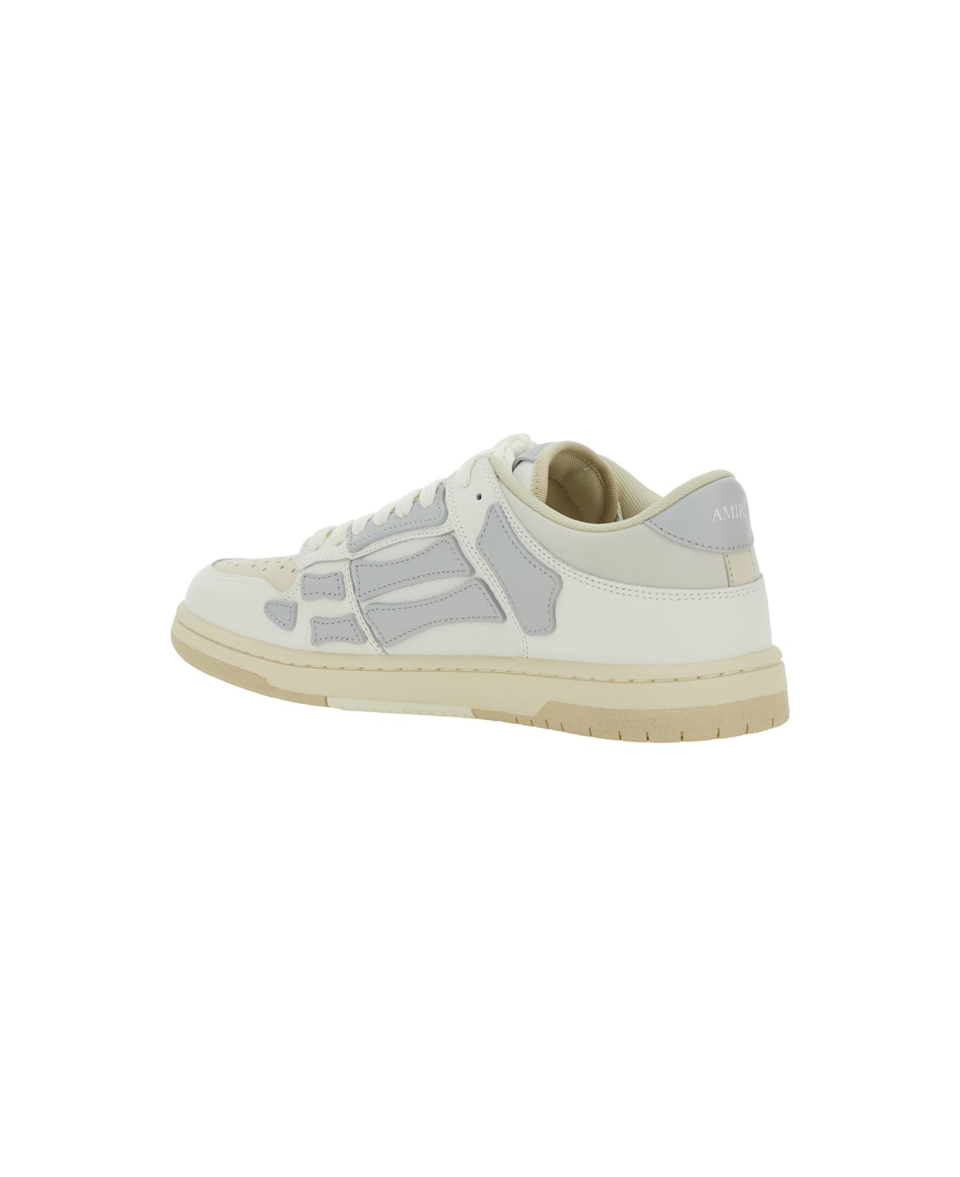 AMIRI 'skel Top' Grey Low Top Sneakers With Logo Patch On The Tongue And Logo Lettering On The Heel In Leather Man - White