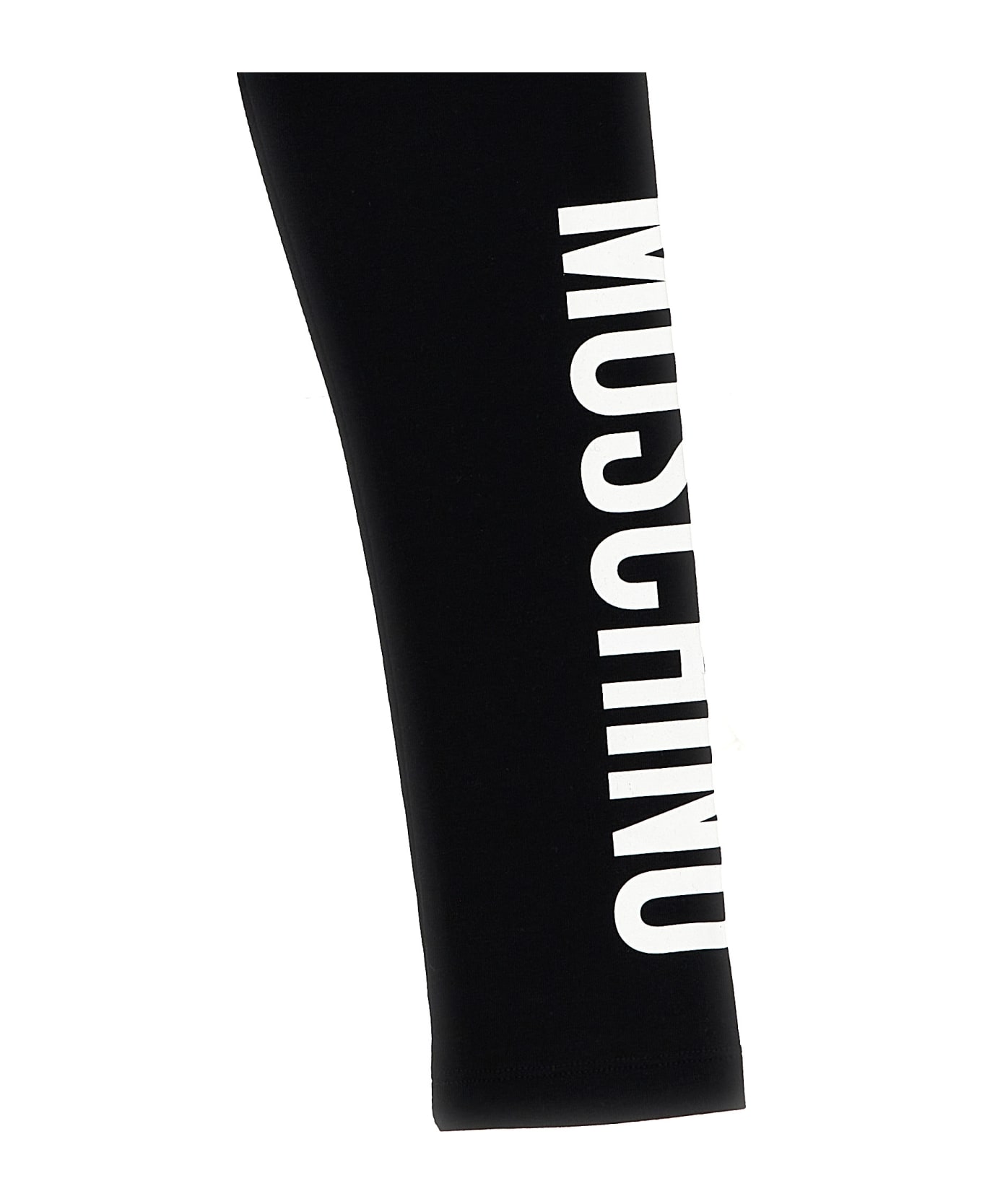 Moschino Logo Print Leggings - White/Black ボトムス