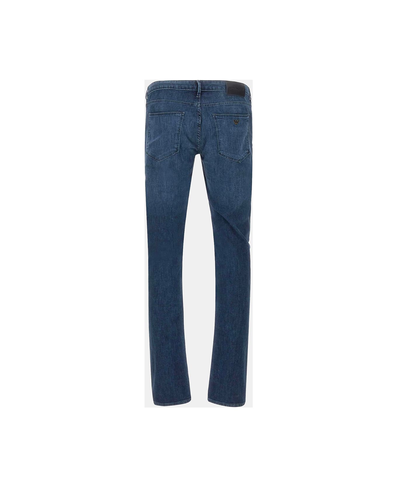 Emporio Armani Navy Blue Cotton Blend Jeans - DENIM BLU MD