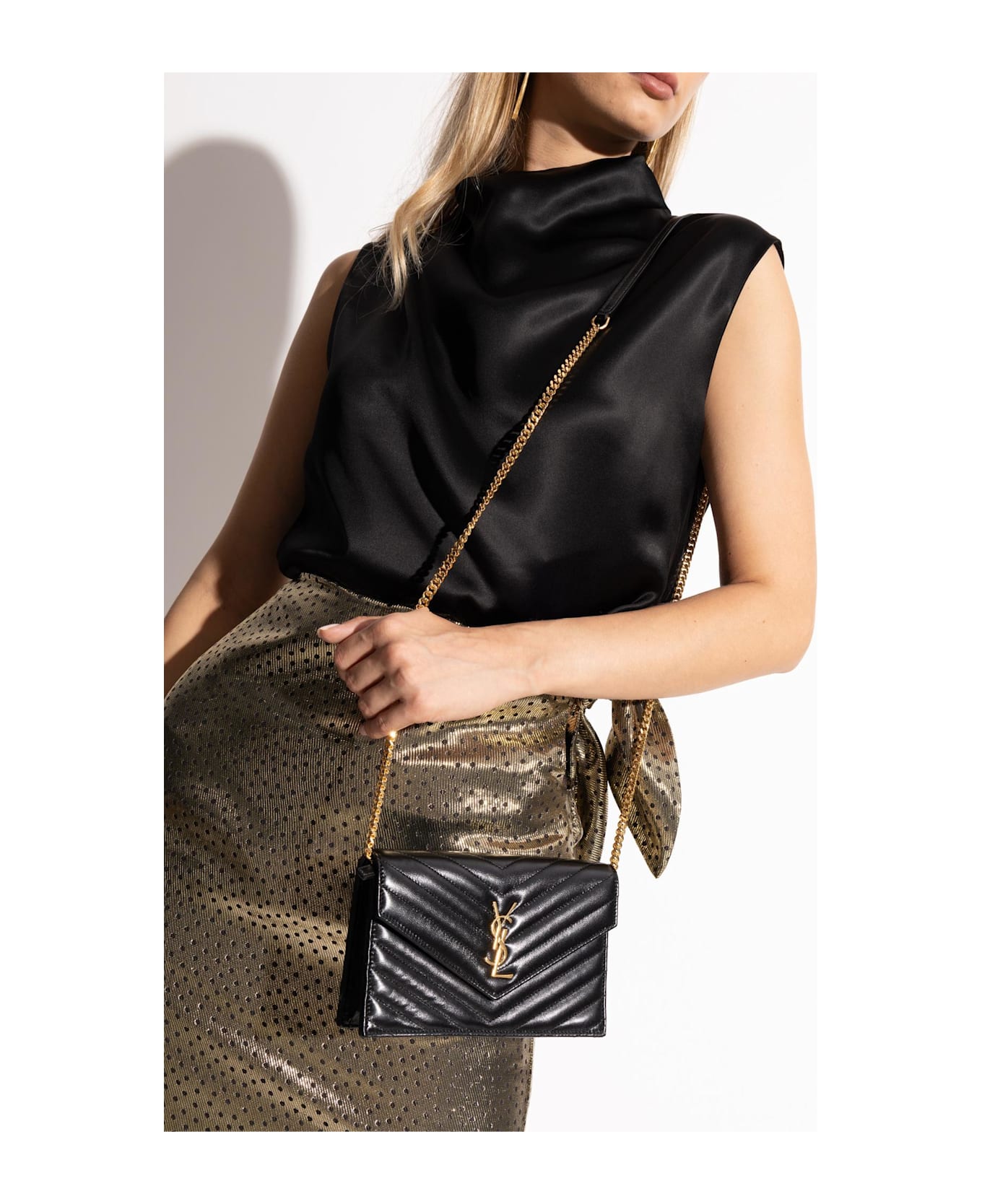 Saint Laurent Wallet On Chain Cassandre Envelope - Nero